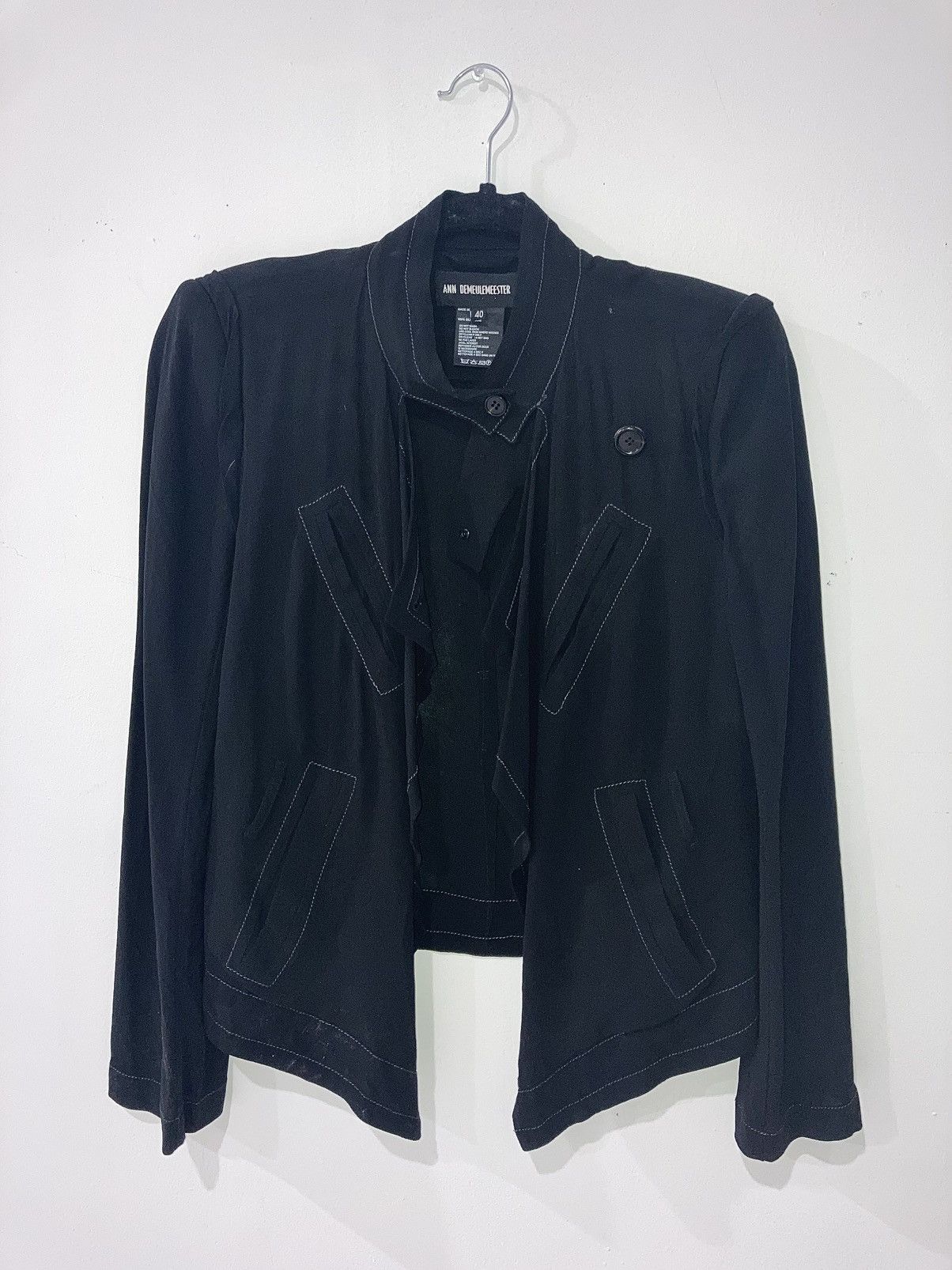Ann Demeulemeester Anne Demeulemeester Cross Button Silk Top Size S / US 4 / IT 40 - 1 Thumbnail