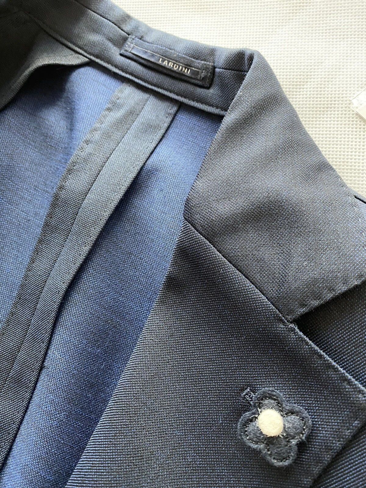 Lardini LARDINI Navy Blue Two-Piece Single Breasted Wool Suit Size 36R - 6 Thumbnail