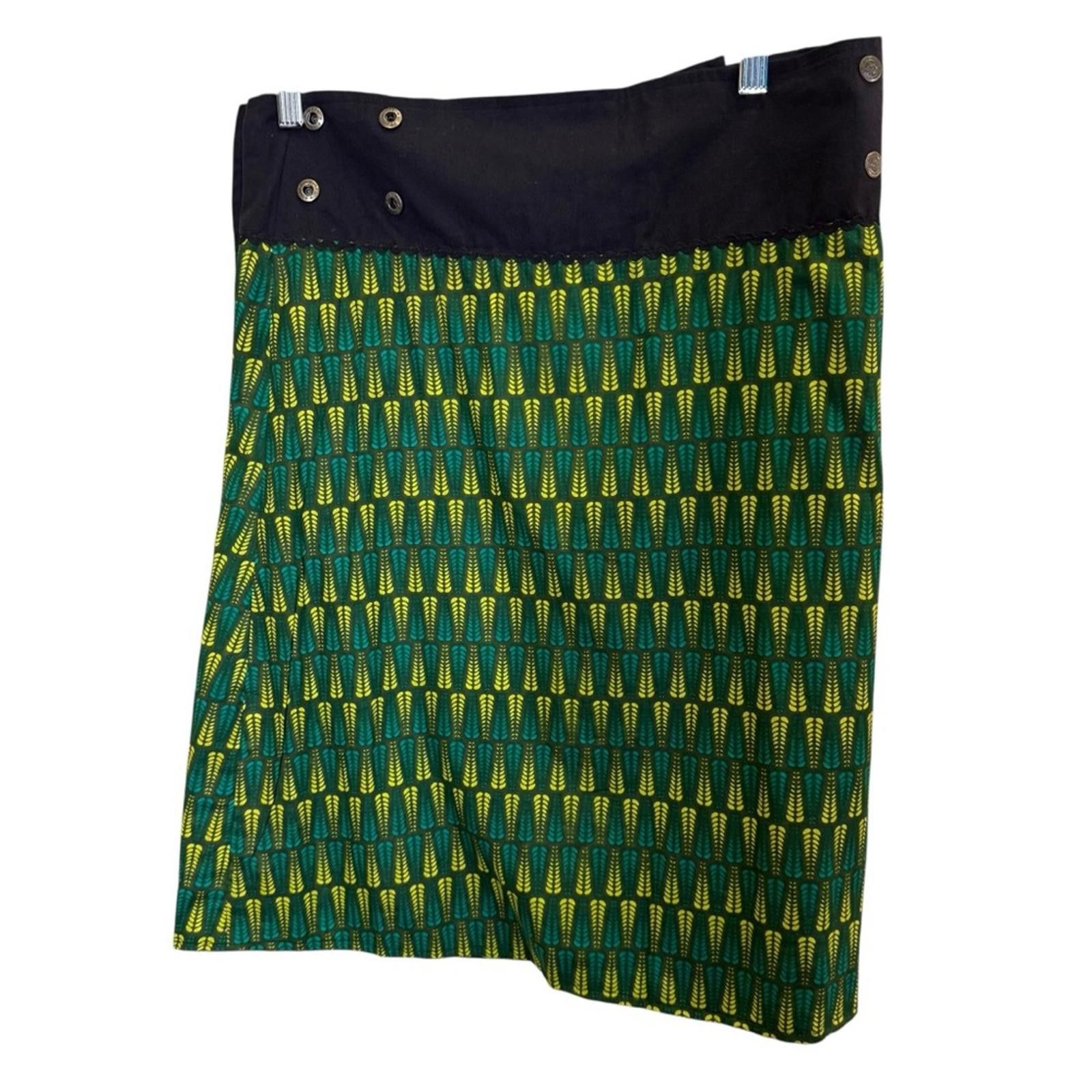 Other Reversible Narmada Green and Black Women's Skirt sz M Size 32" / US 10 / IT 46 - 2 Thumbnail