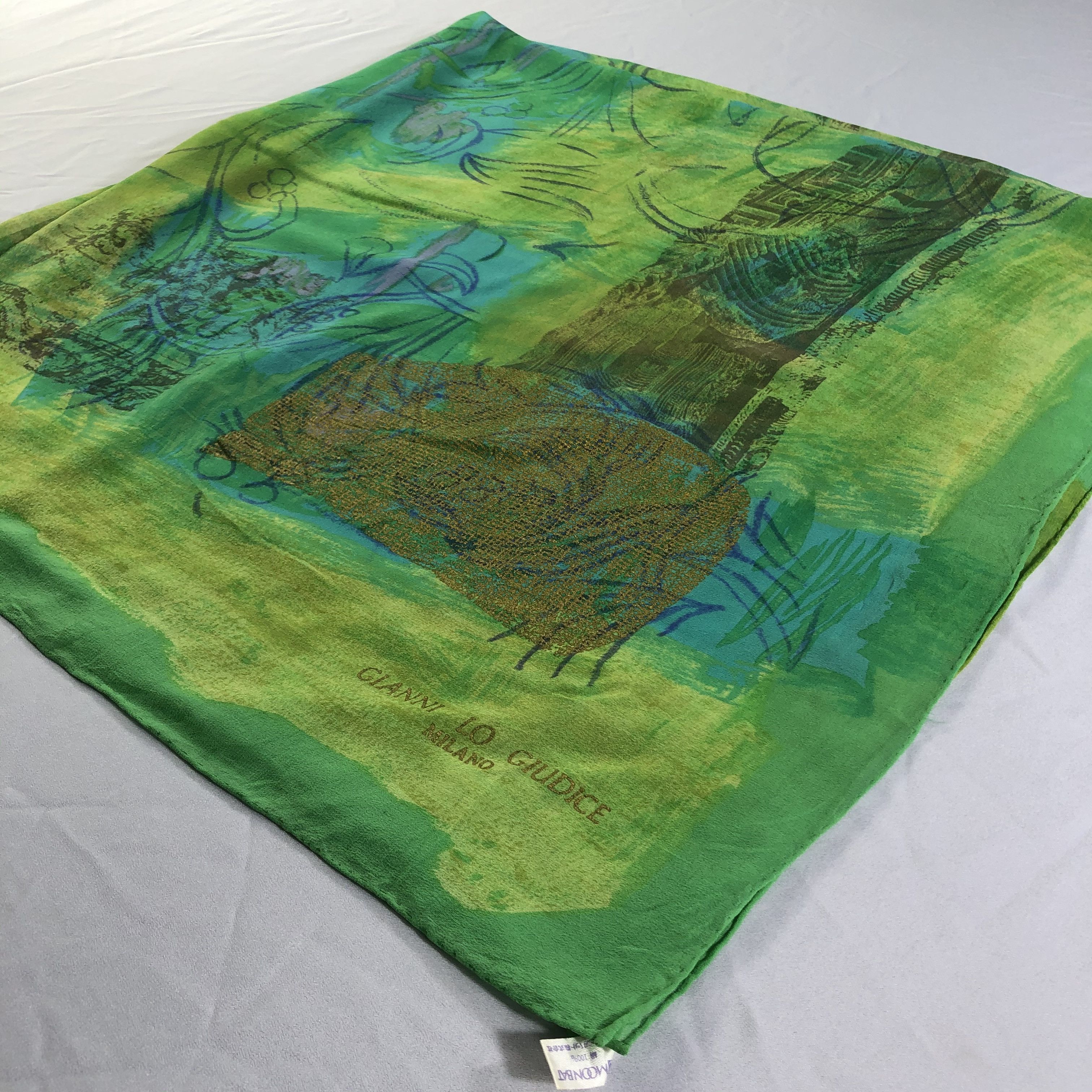 Vintage Vintage Gianni Lo Giudice Silk Scarf Size ONE SIZE - 3 Thumbnail