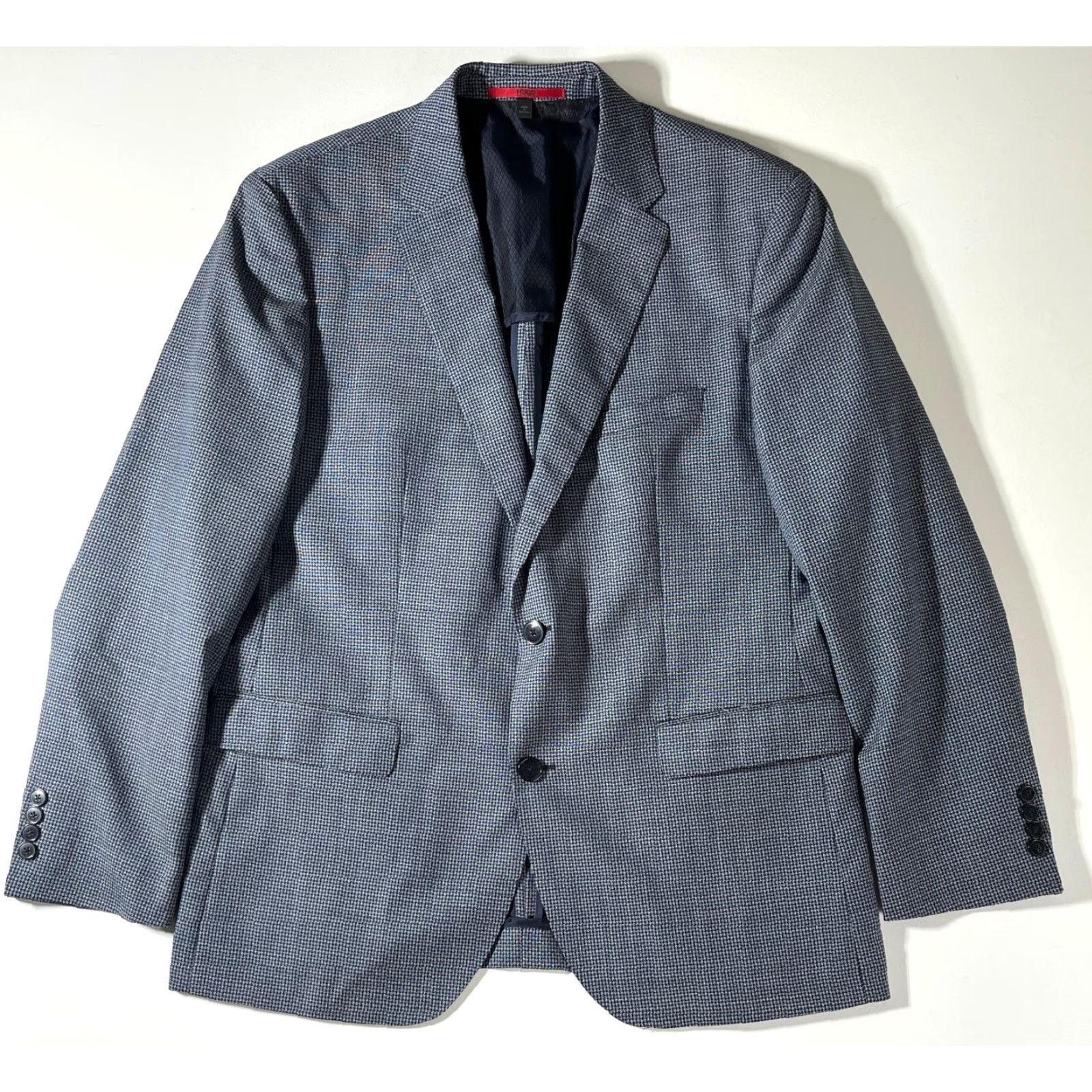 Hugo Boss HUGO BOSS Sport Coat Jacket Blue Grey 44R Wool Single-Breasted Four-Button Regular Fit Men's Jacket Size US S / EU 44-46 / 1 - 3 Thumbnail