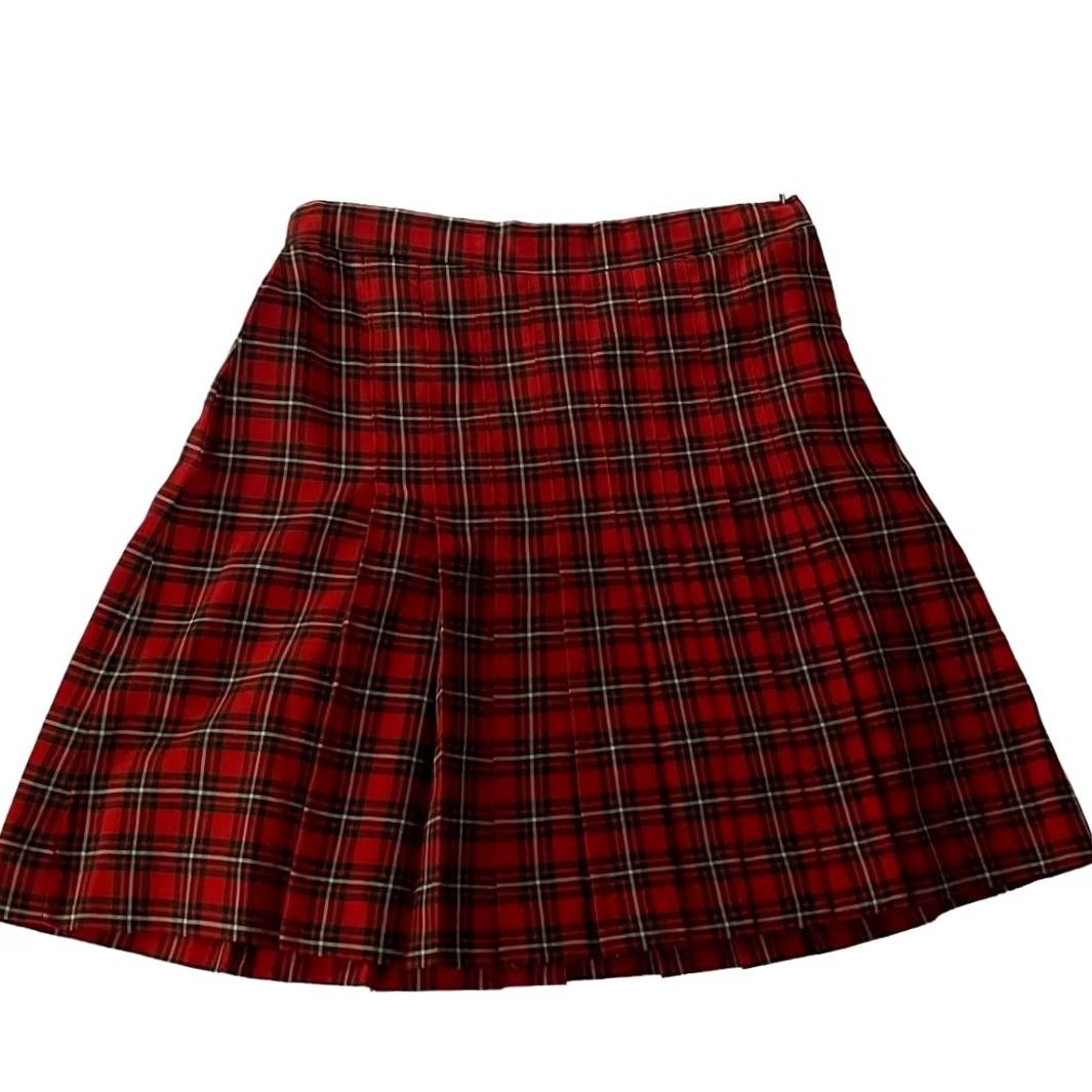 Vintage VINTAGE Handmade Red Plaid Skirt Womens Size Small 1960's 1970's Size 28" / US 6 / IT 42 - 2 Thumbnail