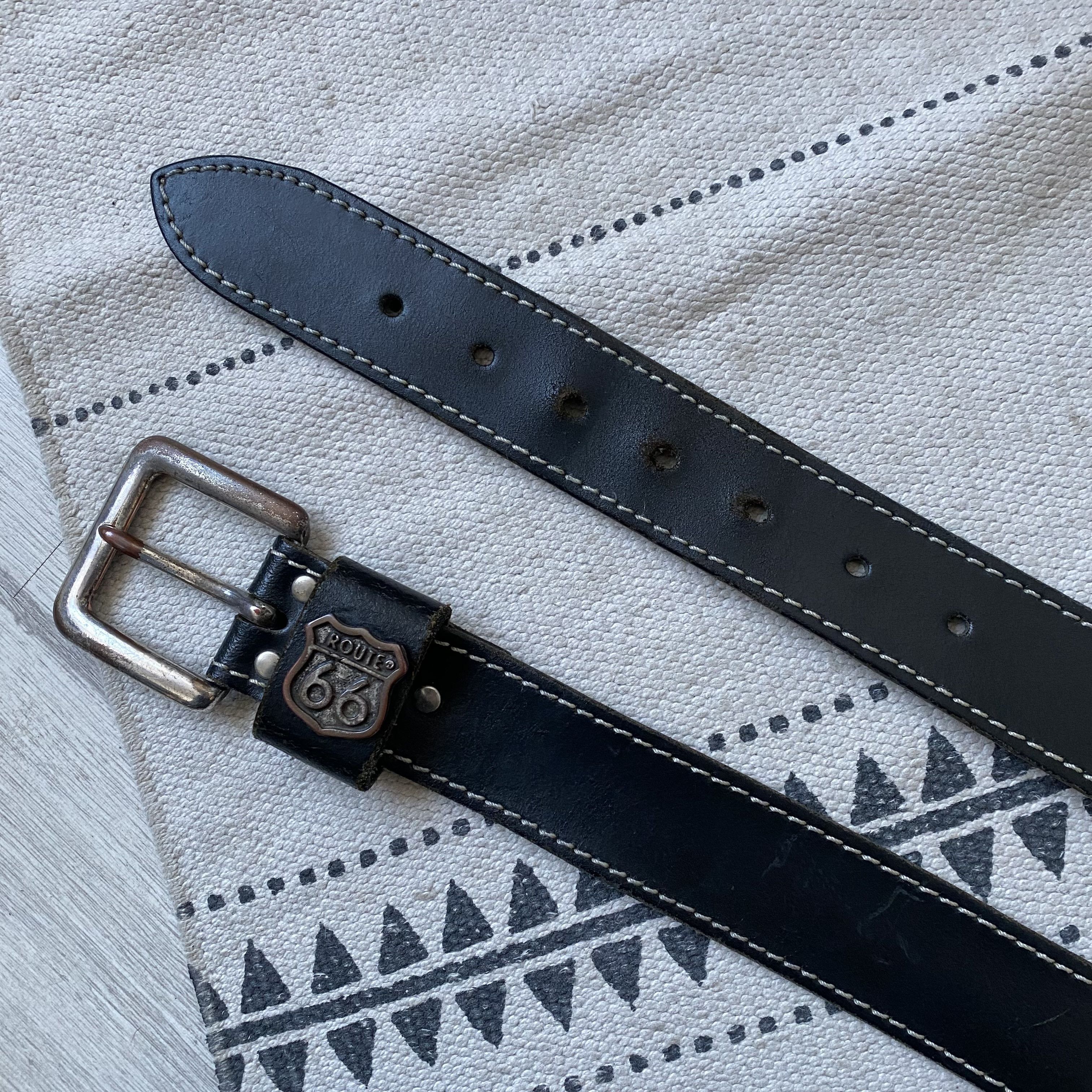 Cowboy Equipment VIntage Y2K Leather belt American Western Harley Davidson Size 30 - 4 Thumbnail