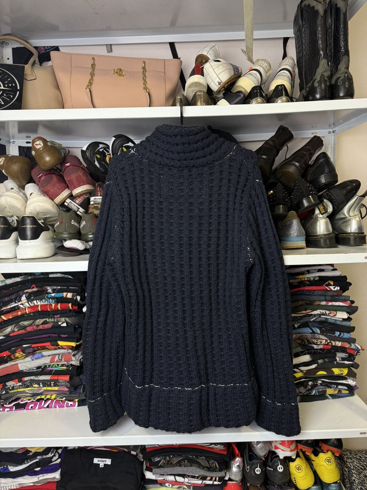 H&M × Maison Margiela Maison Margiela H&M Cable Knit V-Neck Wool Sweater Jumper Size US S / EU 44-46 / 1 - 3 Thumbnail
