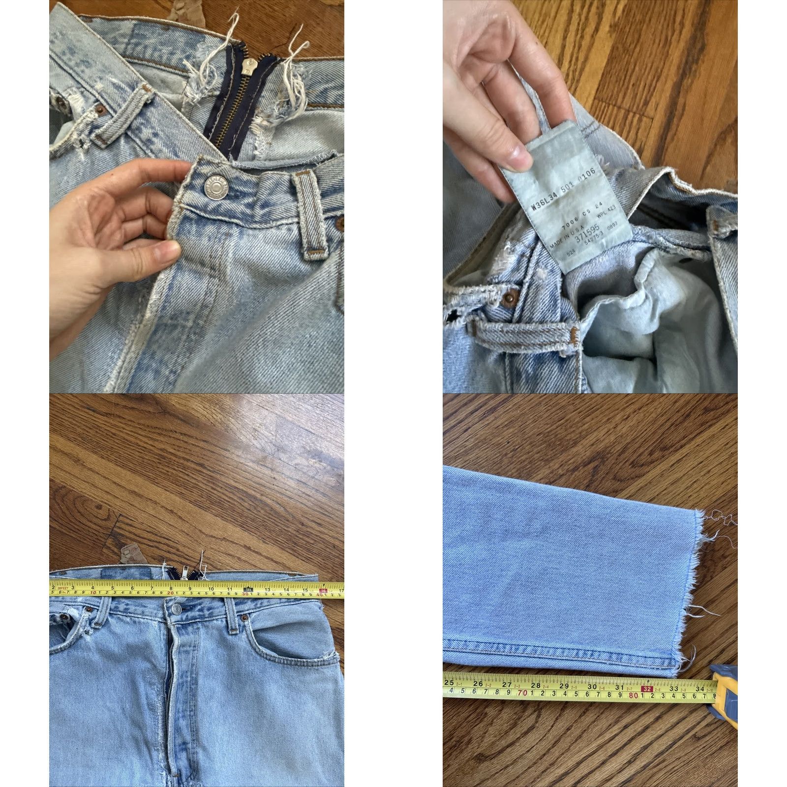 Levi's VINTAGE Levi's 501 Jeans Zip 32/33 Men Regular Blue Straight 32 33 C22 Size US 32 / EU 48 - 10 Thumbnail