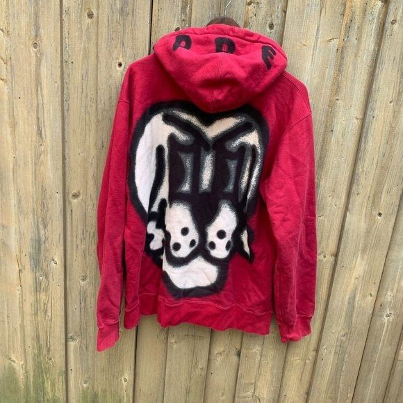 Supreme Supreme Bone Zip Up Sweatshirt Cardinal Red XL Grailed