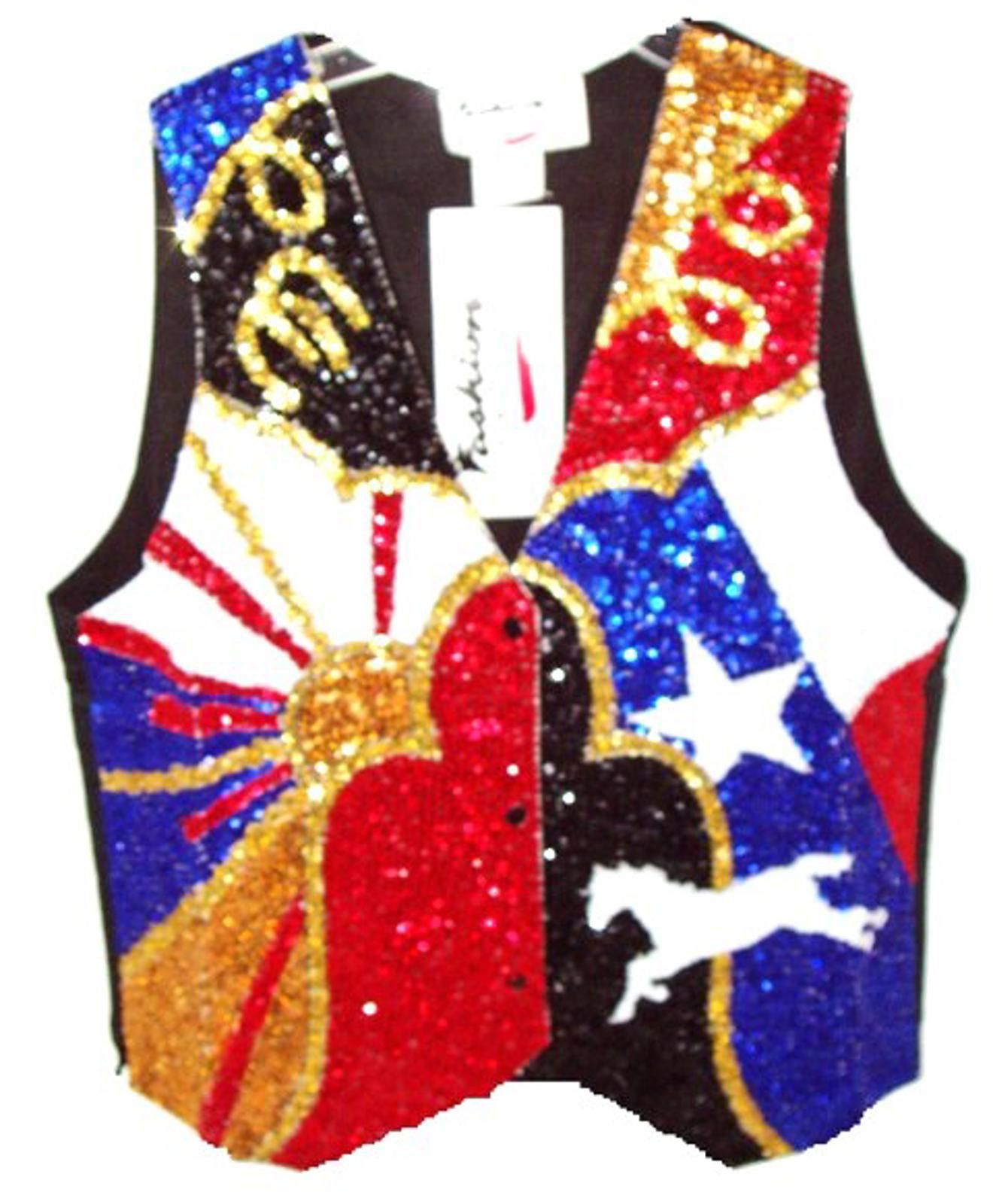 Designer Sequin Vest TEXAS ROUND UP Size ONE SIZE - 1 Preview