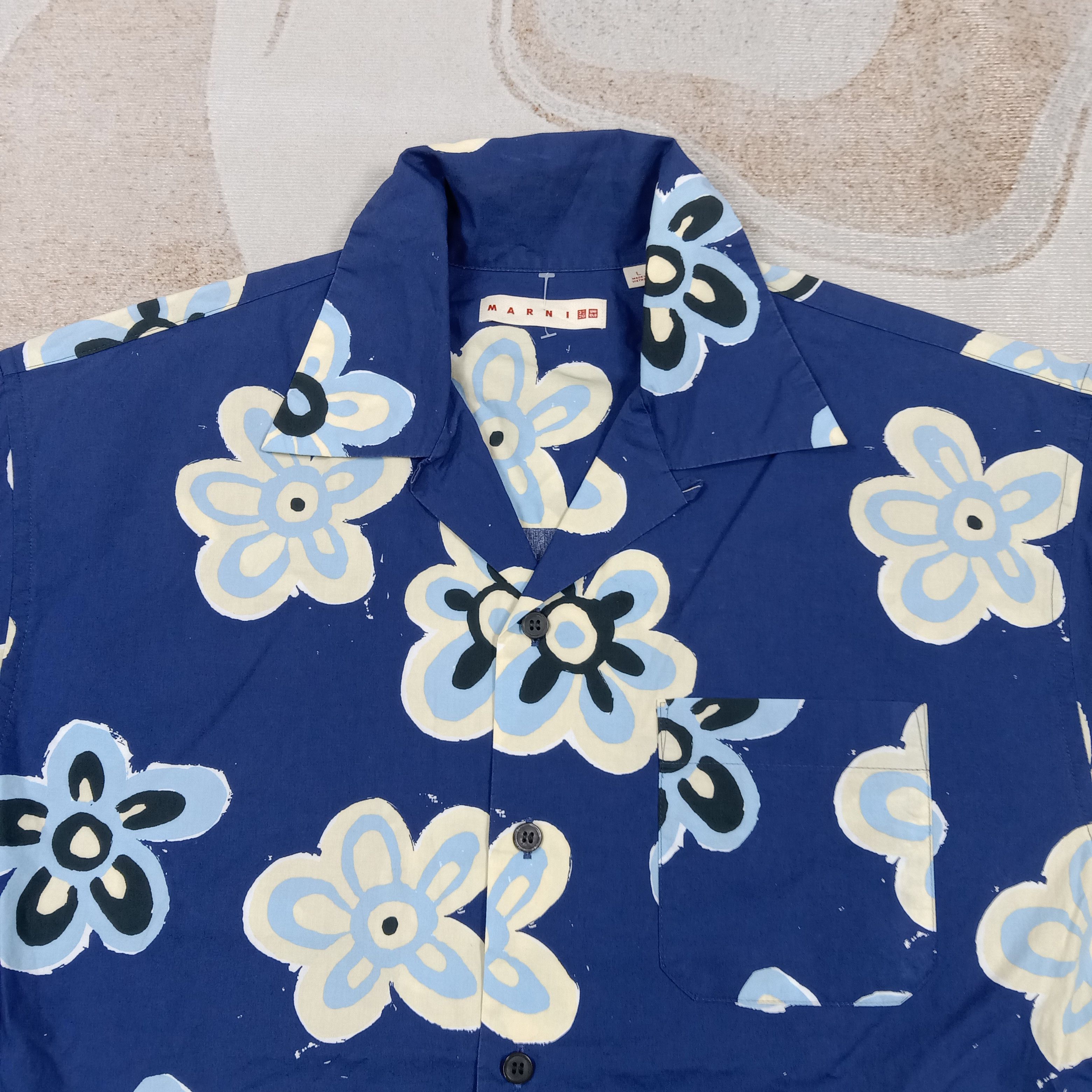 Marni × Uniqlo Marni X Uniqlo Flower Art Hawaii Boxy Shirt C276N64 Size US L / EU 52-54 / 3 - 2 Thumbnail
