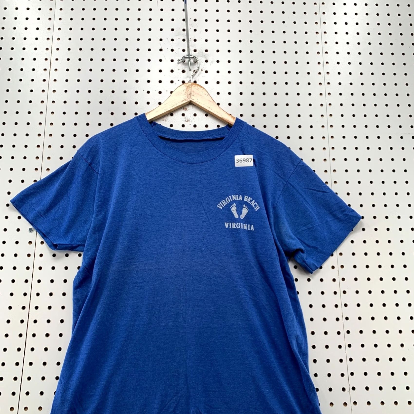 Vintage VINTAGE 80s Virginia Beach Shirt Mens Medium Blue Single Stitch Made USA Size US M / EU 48-50 / 2 - 2 Thumbnail
