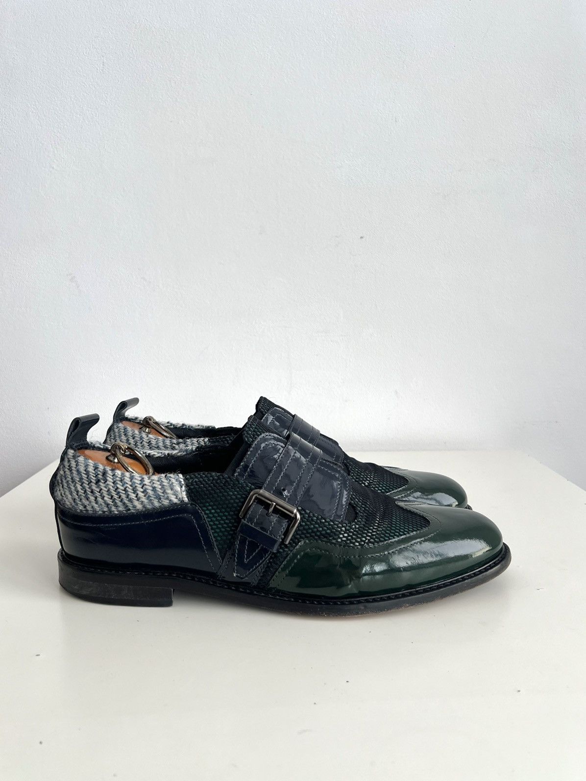 John Galliano 00s John Galliano Patent Leather Strap Hybrid “Joker” Shoes Size US 9 / EU 42 - 3 Thumbnail