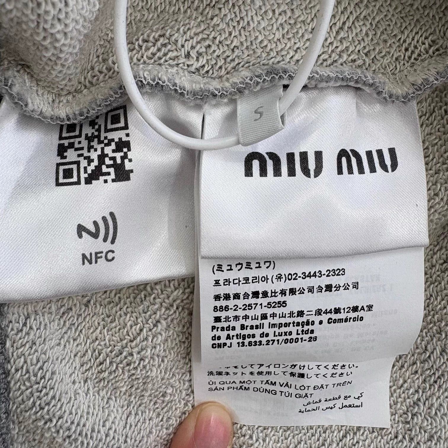 Miu Miu MIU MIU Gray Frayed Embroidered LS Sweatshirt S Size S / US 4 / IT 40 - 5 Thumbnail