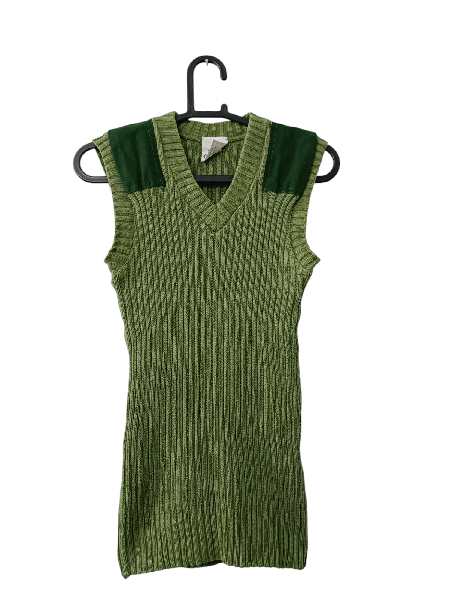 Vintage Vintage military green sweater sleeveless Size US S / EU 44-46 / 1 - 1 Thumbnail