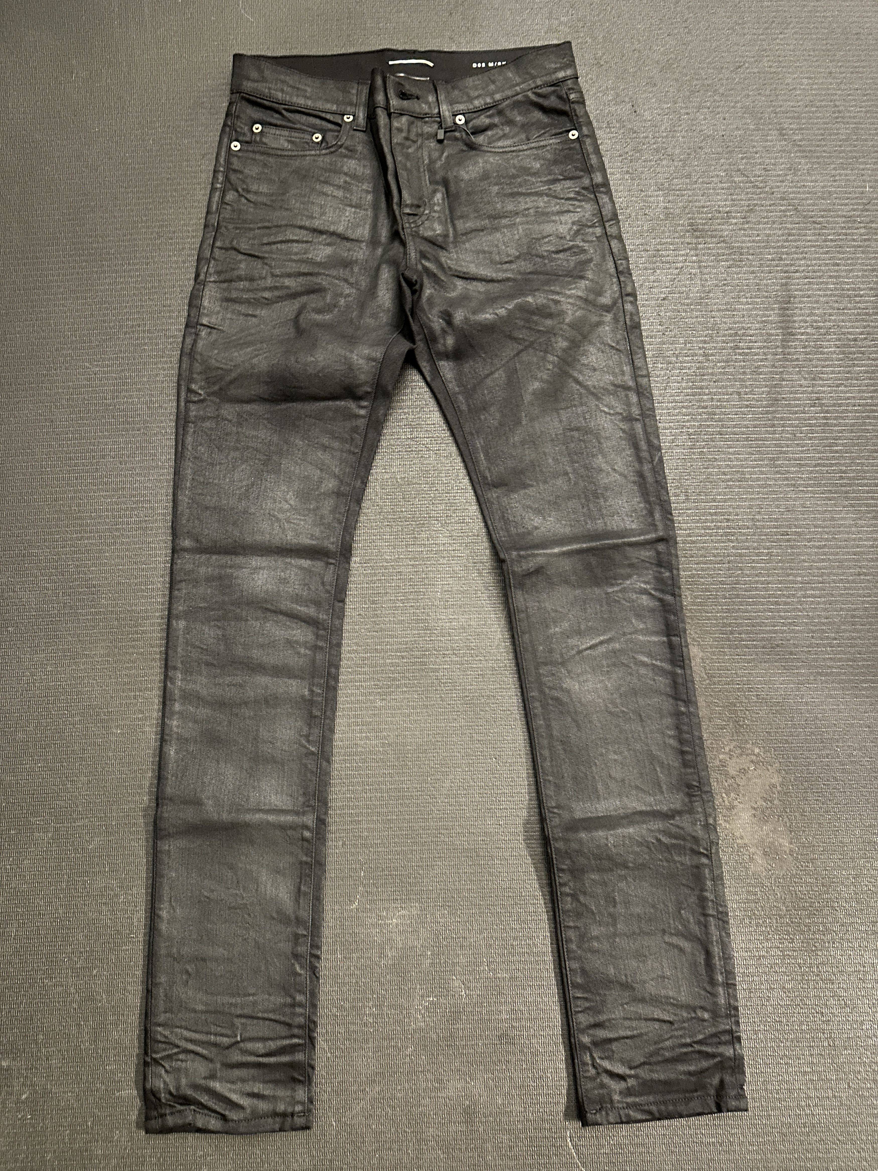 image of Saint Laurent Paris 2015 Wax Coated D02 Denim Size 29 in Black, Men's