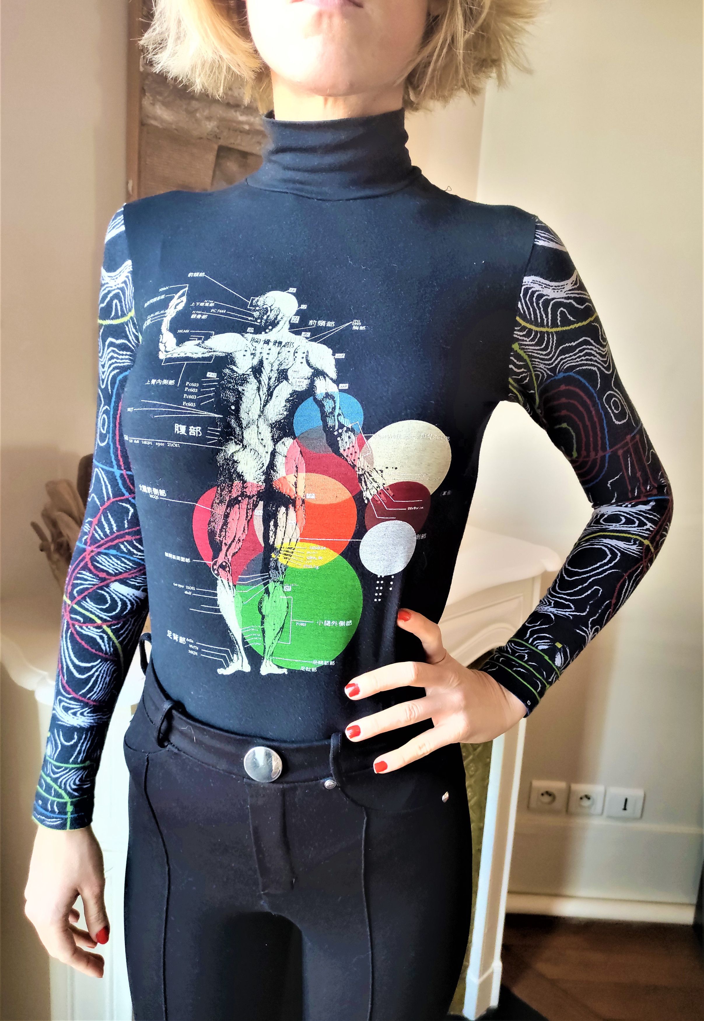 Jean Paul Gaultier JEAN PAUL GAULTIER Human Body Skeleton Anatomy Top Size S / US 4 / IT 40 - 13 Thumbnail