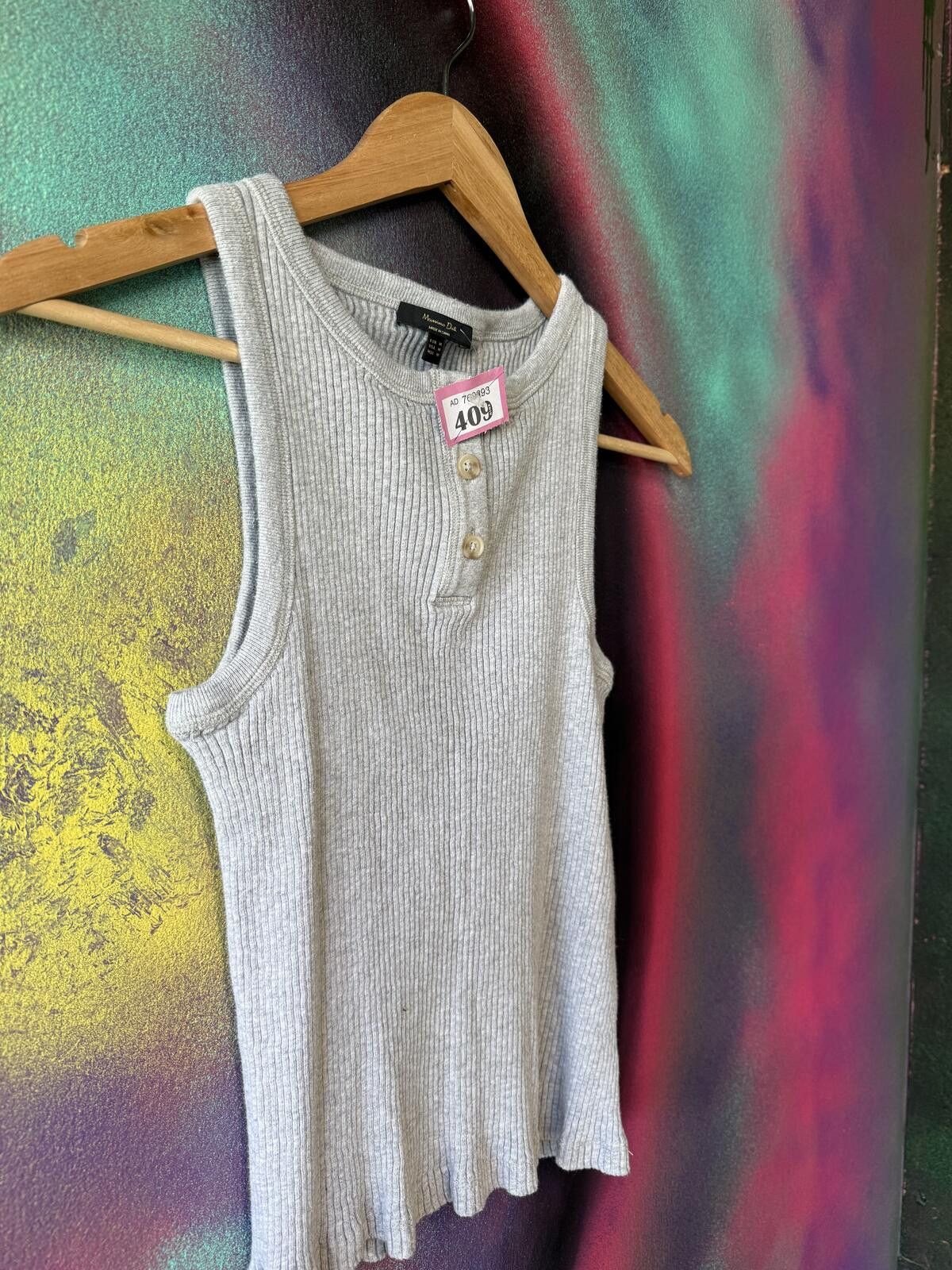 Other Massimo Dutti grey ribbed Henley tank top size M Size M / US 6-8 / IT 42-44 - 3 Thumbnail