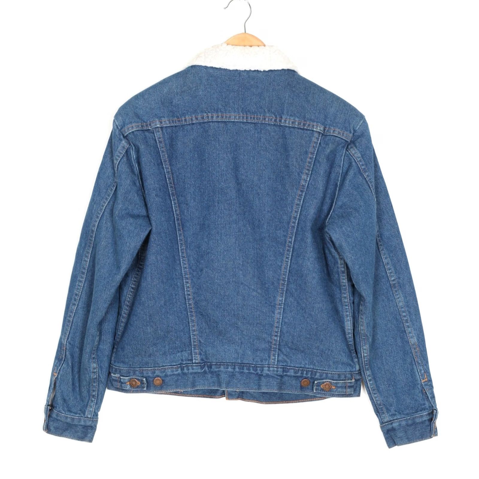 Wrangler VINTAGE WRANGLER Jacket Men Size L Blue Sherpa Denim Western Made in USA MJ6640 Size US L / EU 52-54 / 3 - 2 Thumbnail