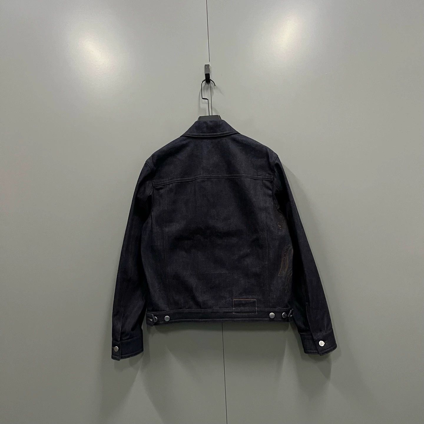 Hermes HERMES Navy Blue Embroidered Logo Denim Jacket, Size US M / EU 48-50 / 2 - 2 Thumbnail