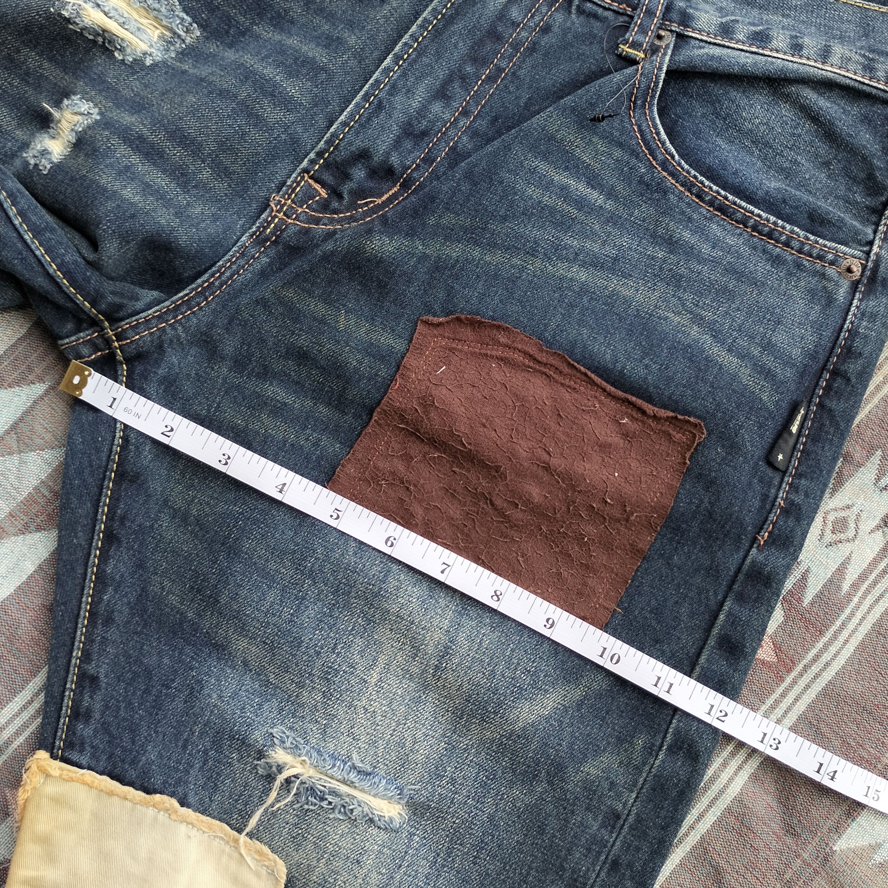 izzue Izzue patchwork premium denim japan Size US 33 - 16 Thumbnail
