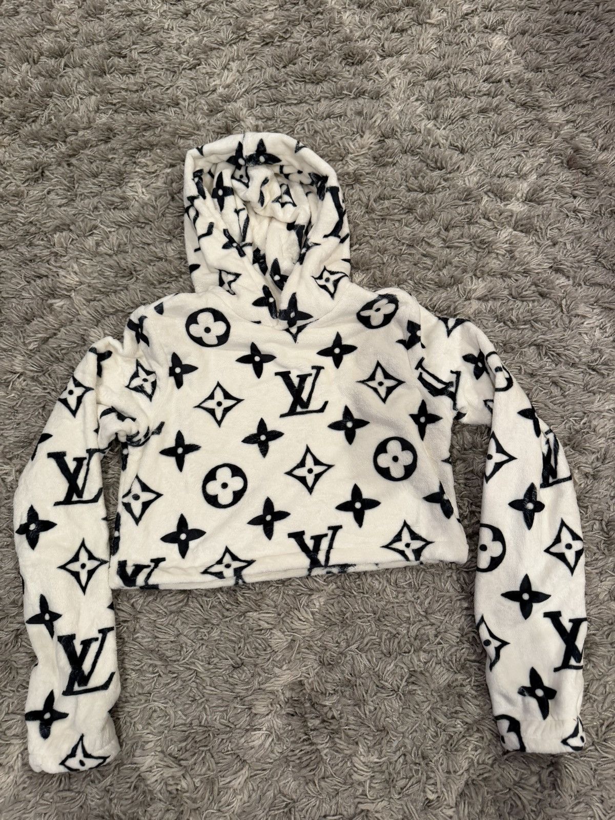 Louis Vuitton CUSTOM louis vuitton cropped fleece hoodie Size XS / US 0-2 / IT 36-38 - 1 Thumbnail