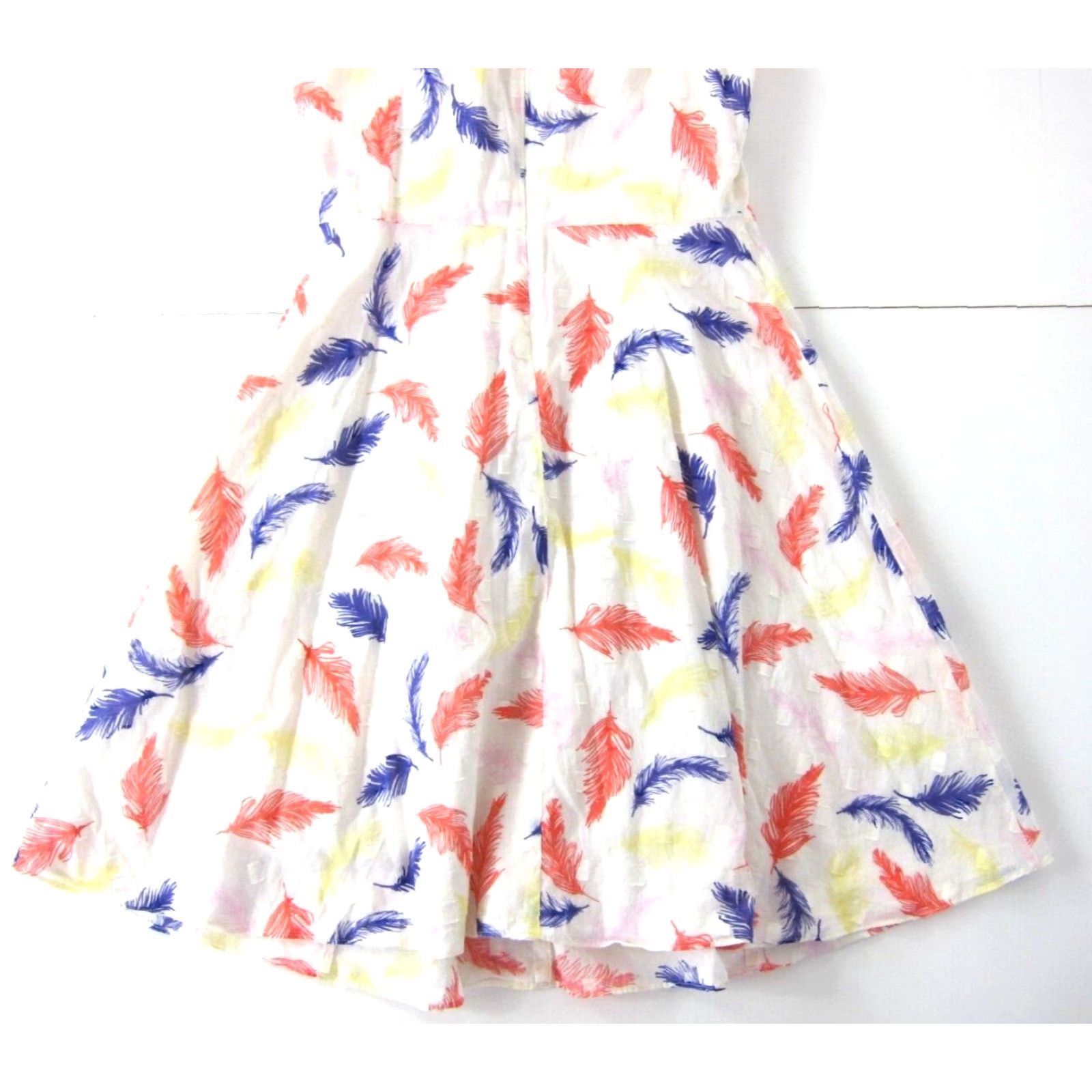 Vintage CeCe White Sleeveless Sheath Dress 2 - 100% Cotton Floral Kaftan A-Line Zip Back Lined Women’s Size XS / US 0-2 / IT 36-38 - 6 Thumbnail