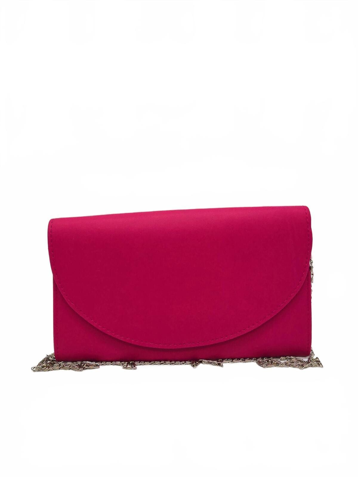 The Unbranded Brand Elegant Fuchsia Clutch Purse with Chain Strap Size ONE SIZE - 1 Thumbnail