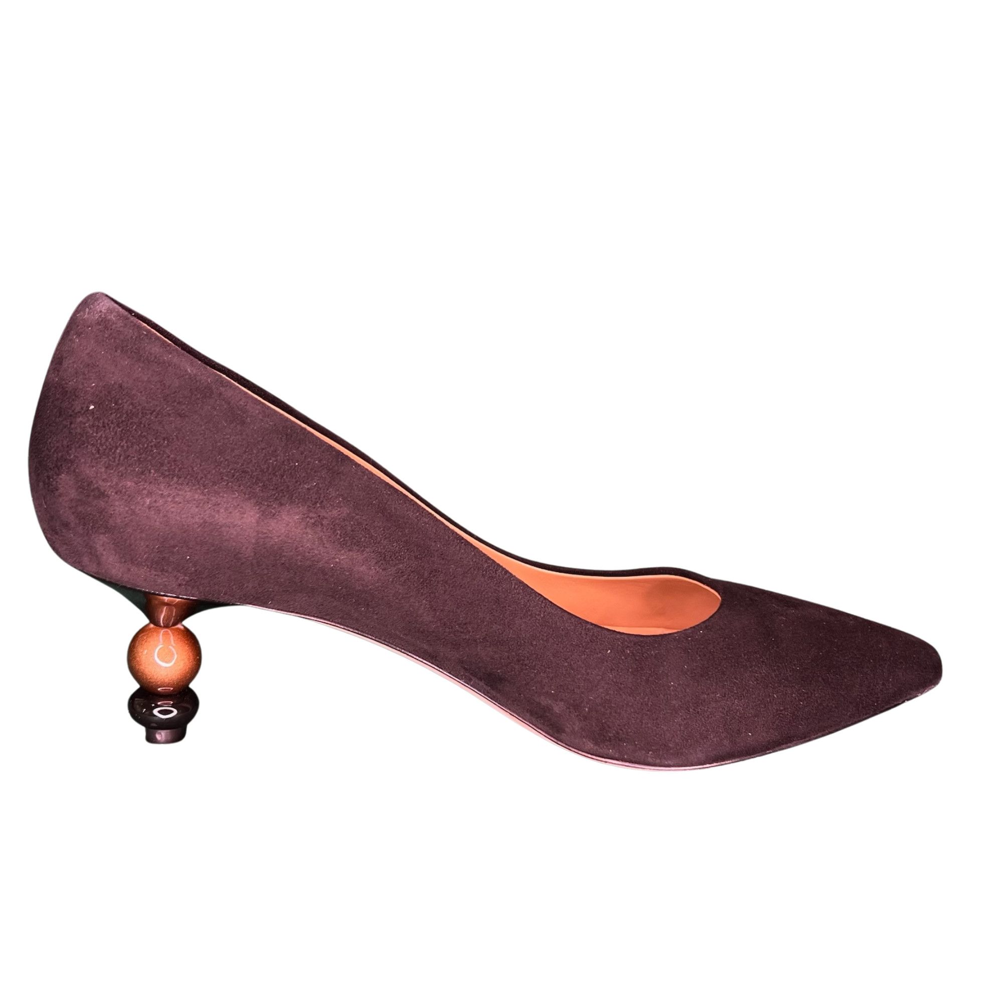 Other Butter Suede Pumps With Unique Spherical Heels Made In Italy Size US 9 / IT 39 - 4 Thumbnail
