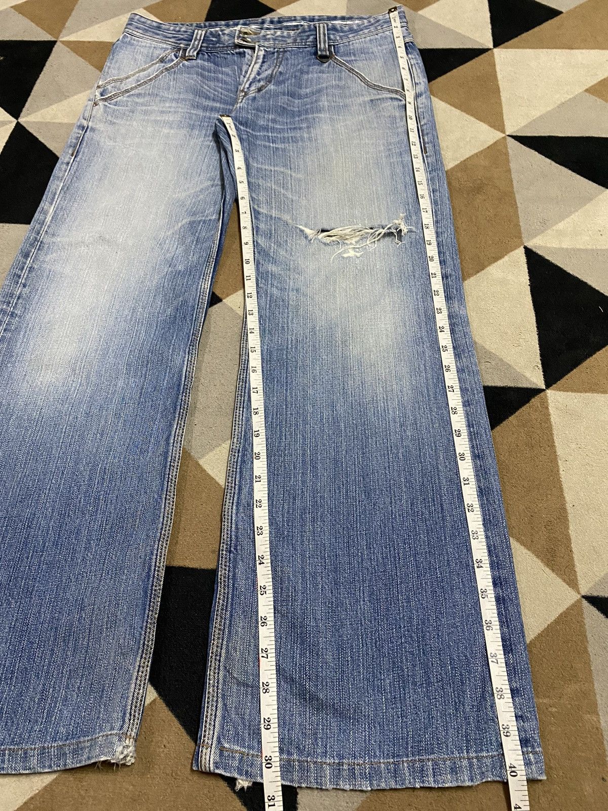 Japanese Brand Vintage Nicole Club Men Distressed Wide leg Jeans Size US 34 / EU 50 - 20 Thumbnail