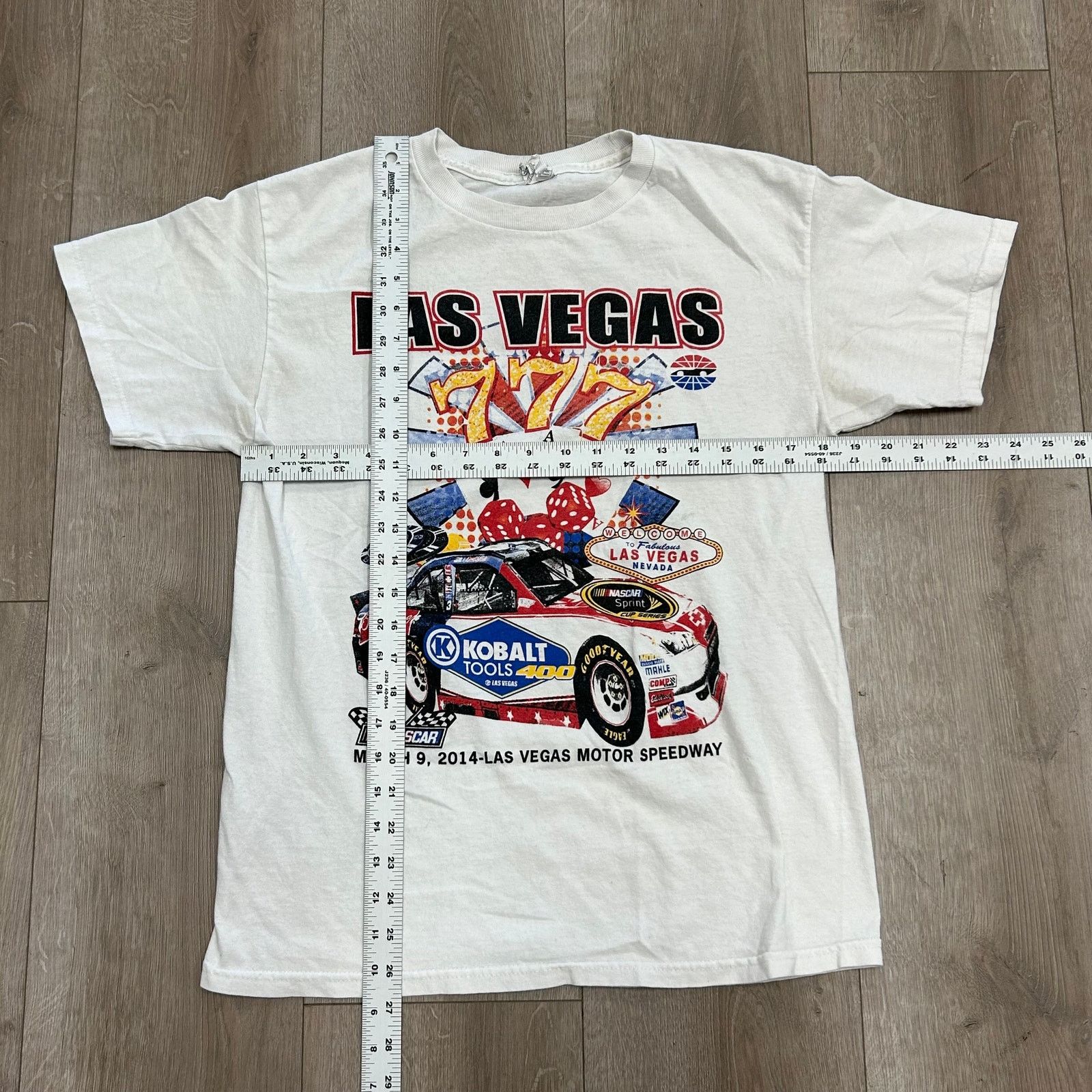 NASCAR 2014 Nascar Las Vegas Racing Tee T Shirt White Size Medium M Size US M / EU 48-50 / 2 - 4 Thumbnail