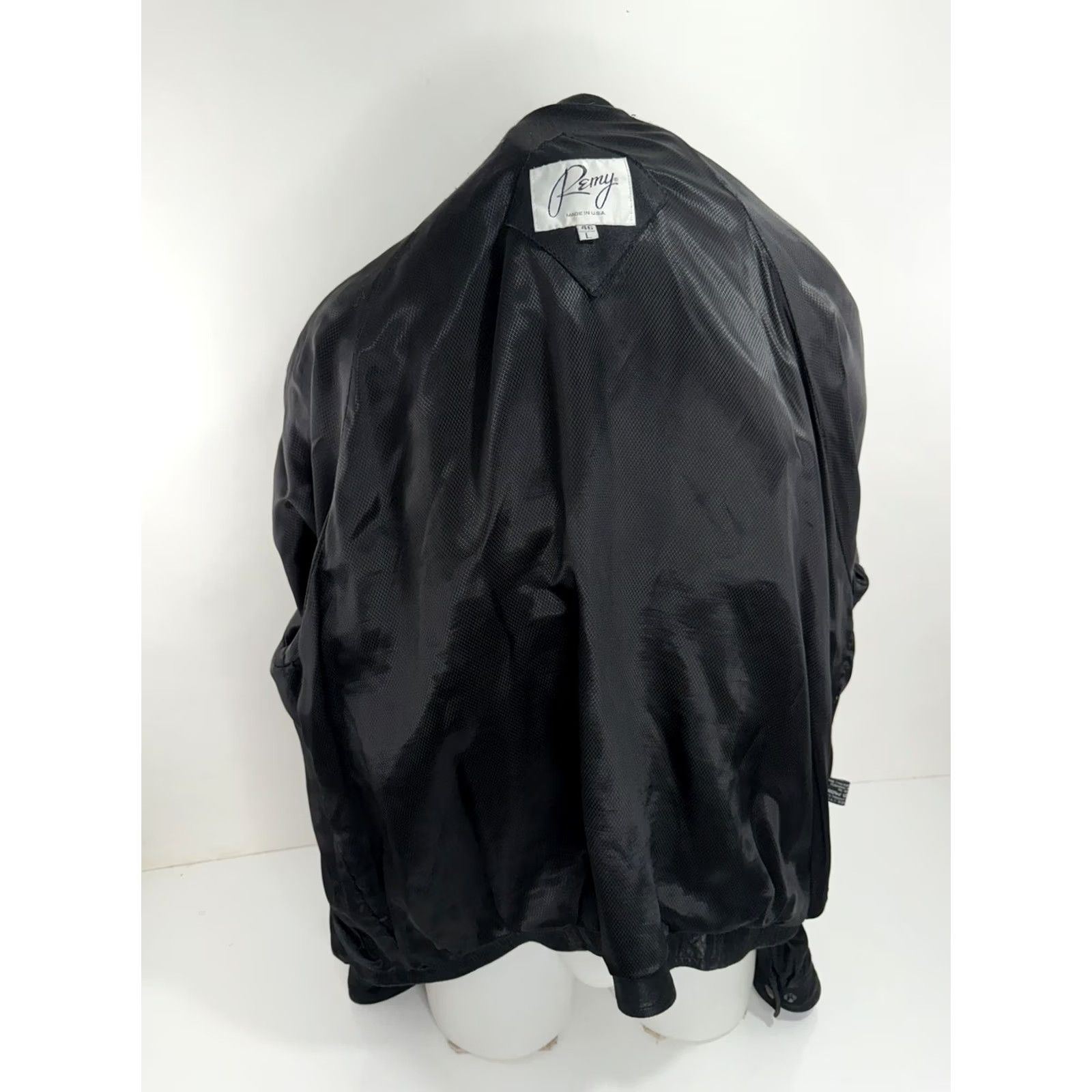 Vintage REMY Leather Full Zip Bomber Jacket Mens 46 Long Black Leather Full Zip Bomber Jacket Mens 46 Long Black Size US S / EU 44-46 / 1 - 4 Thumbnail