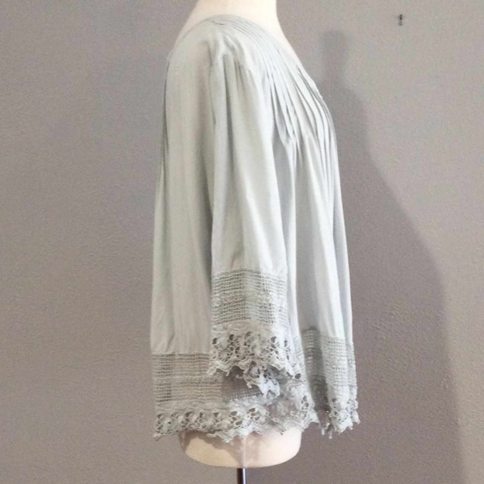 Other Solitaire by Ravi Khosla Pleated Gray Top Size 2X Size XXL / US 16-18 / IT 52-54 - 4 Thumbnail