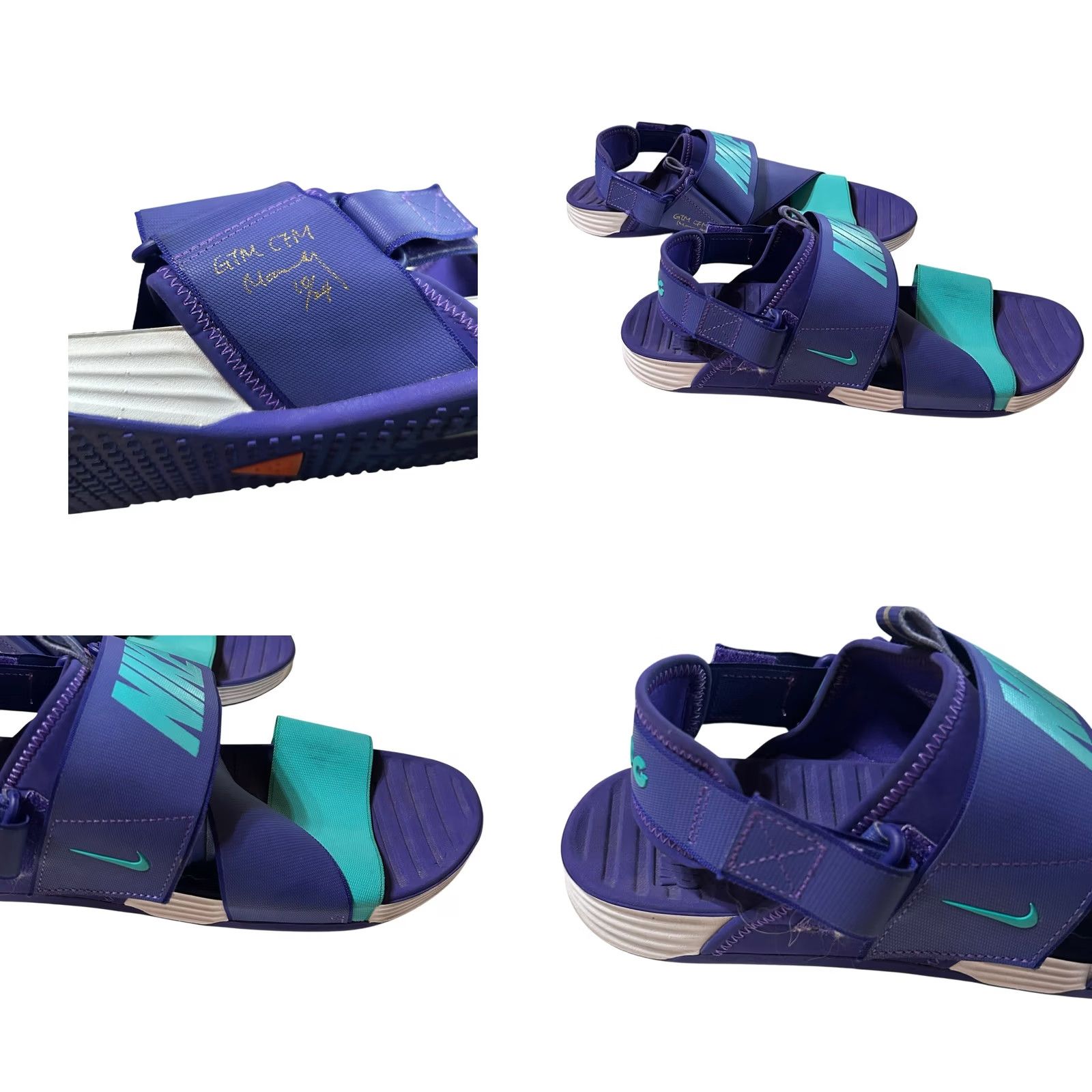 Nike Nike ACG Air Deschutz Sandals Women's 9 Purple & Teal Nylon Rubber Neoprene Hook & Loop Slip-On Casual Outdoor Sports Size US 9 / IT 39 - 9 Thumbnail