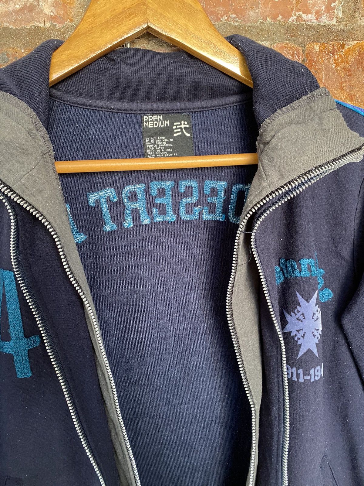 PPFM Vtg PPFM double Zipper Desert Fox World Wars 11 track jacket Size US M / EU 48-50 / 2 - 6 Thumbnail