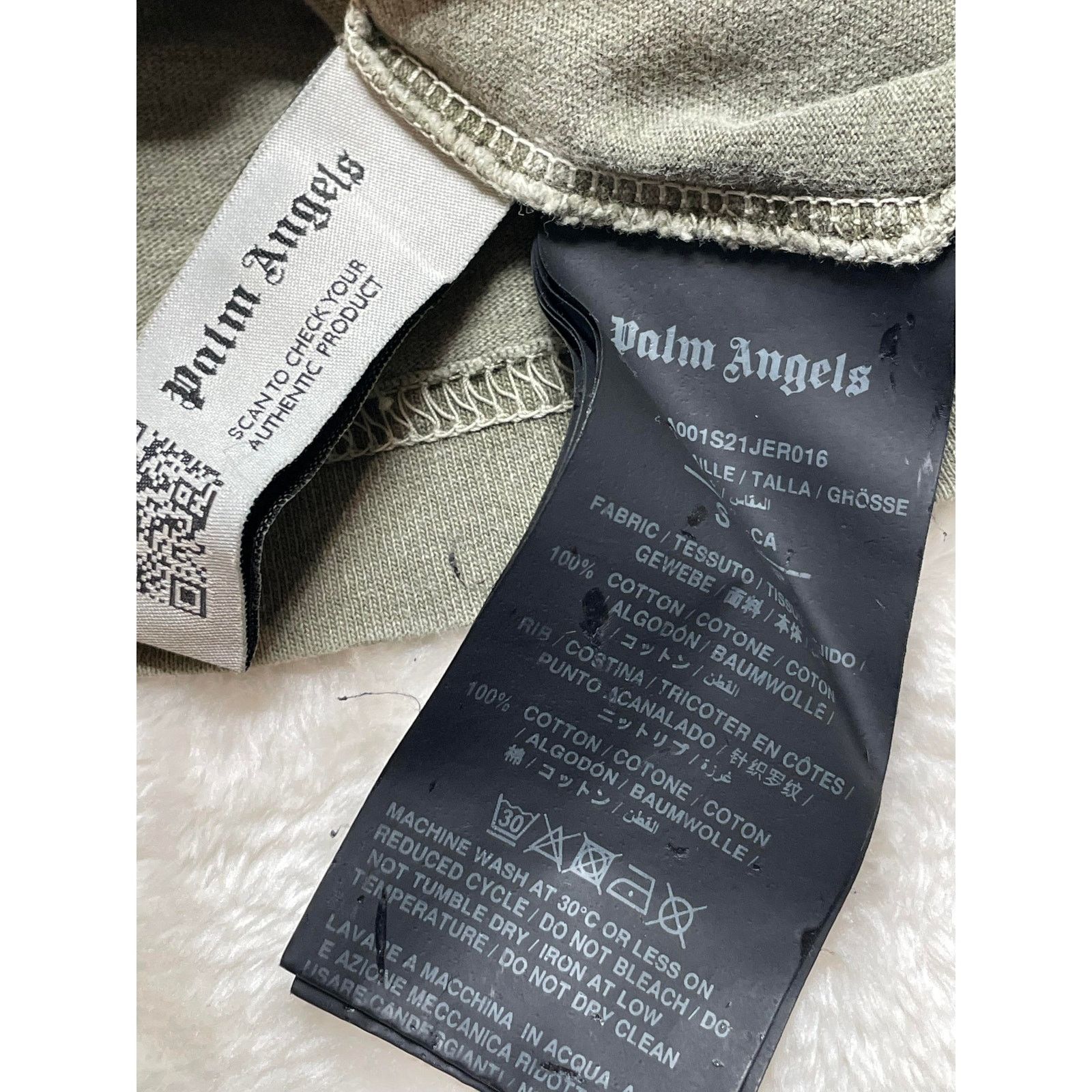 Palm Angels Palm Angels Olive Teddy Tee Size US S / EU 44-46 / 1 - 4 Thumbnail
