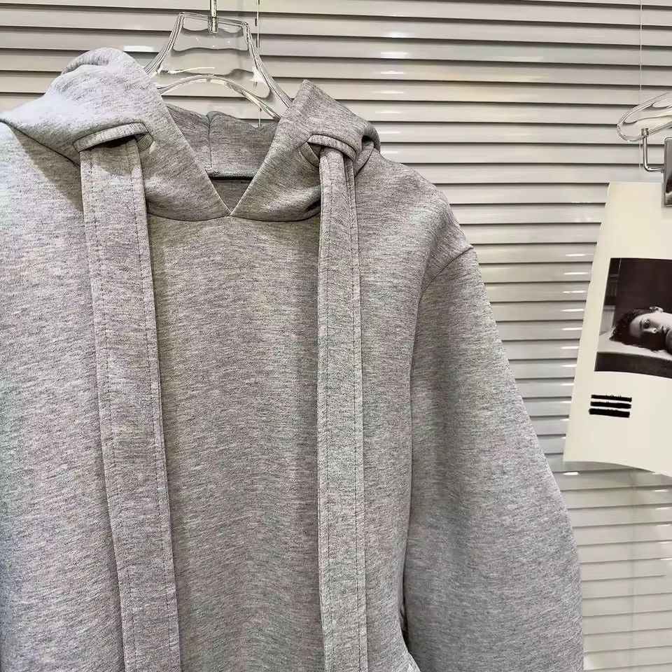 Other Designer Bandage Ruffles Gray Cute Sweatshirt Hoodie Size M / US 6-8 / IT 42-44 - 8 Thumbnail