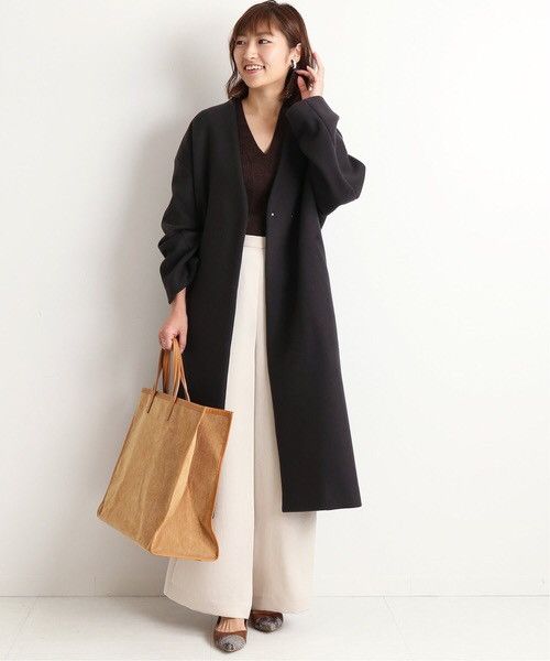 Japanese Brand IENA MANTECO NON-COLLAR WINTER LONG COAT Size XS / US 0-2 / IT 36-38 - 1 Thumbnail