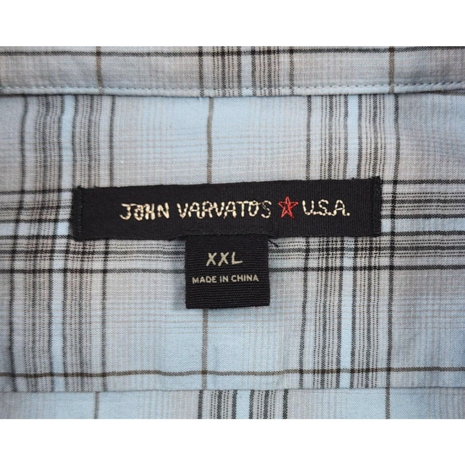 John Varvatos John Varvatos U.S.A. Shirt Mens 2XL Blue Plaid Long Sleeve Button Down Cotton Size US XXL / EU 58 / 5 - 5 Thumbnail