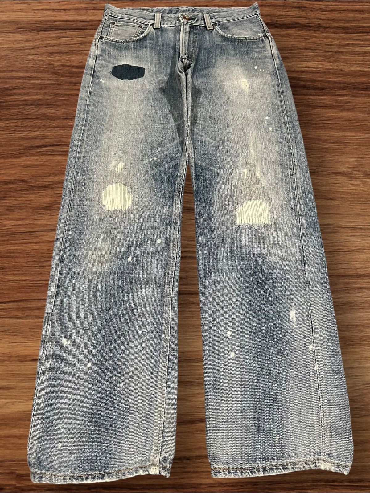 Edwin × Japanese Brand × Takeo Kikuchi Vintage Japanese Brand Edwin Paint Splattered Selvedge Jeans Size US 32 / EU 48 - 1 Thumbnail