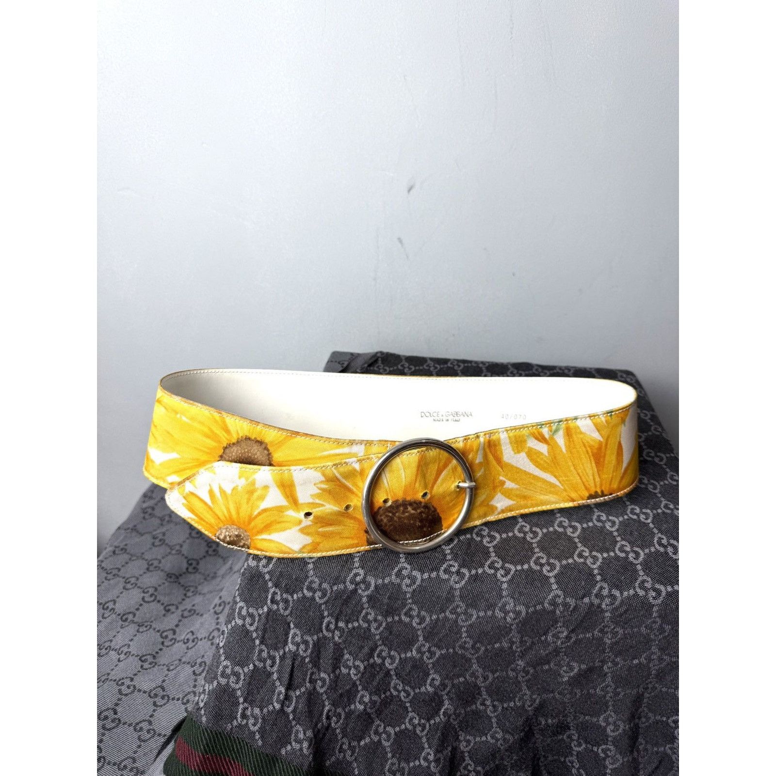Dolce & Gabbana Vintage Dolce Gabbana Sunflower Printed Belt Dress Size ONE SIZE - 1 Thumbnail