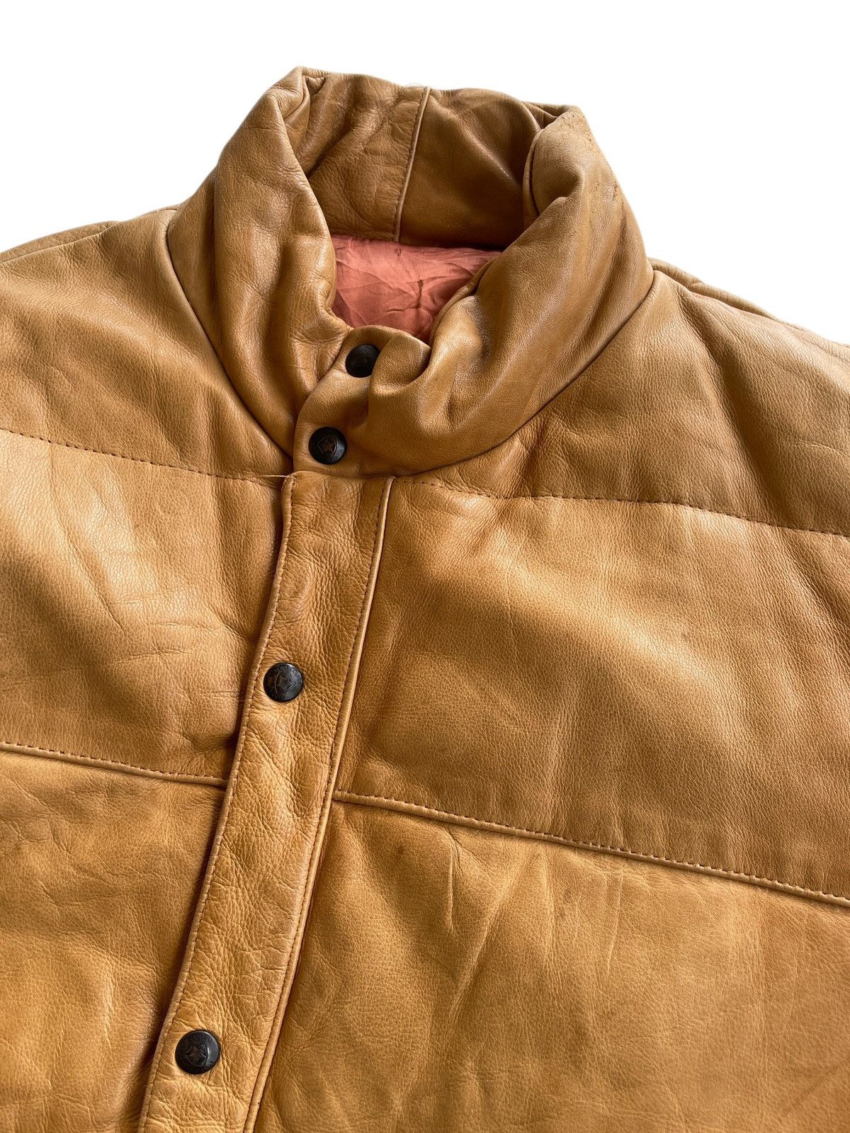 Vintage 80s Vent Couvert Leather Down Jacket Size US L / EU 52-54 / 3 - 8 Thumbnail