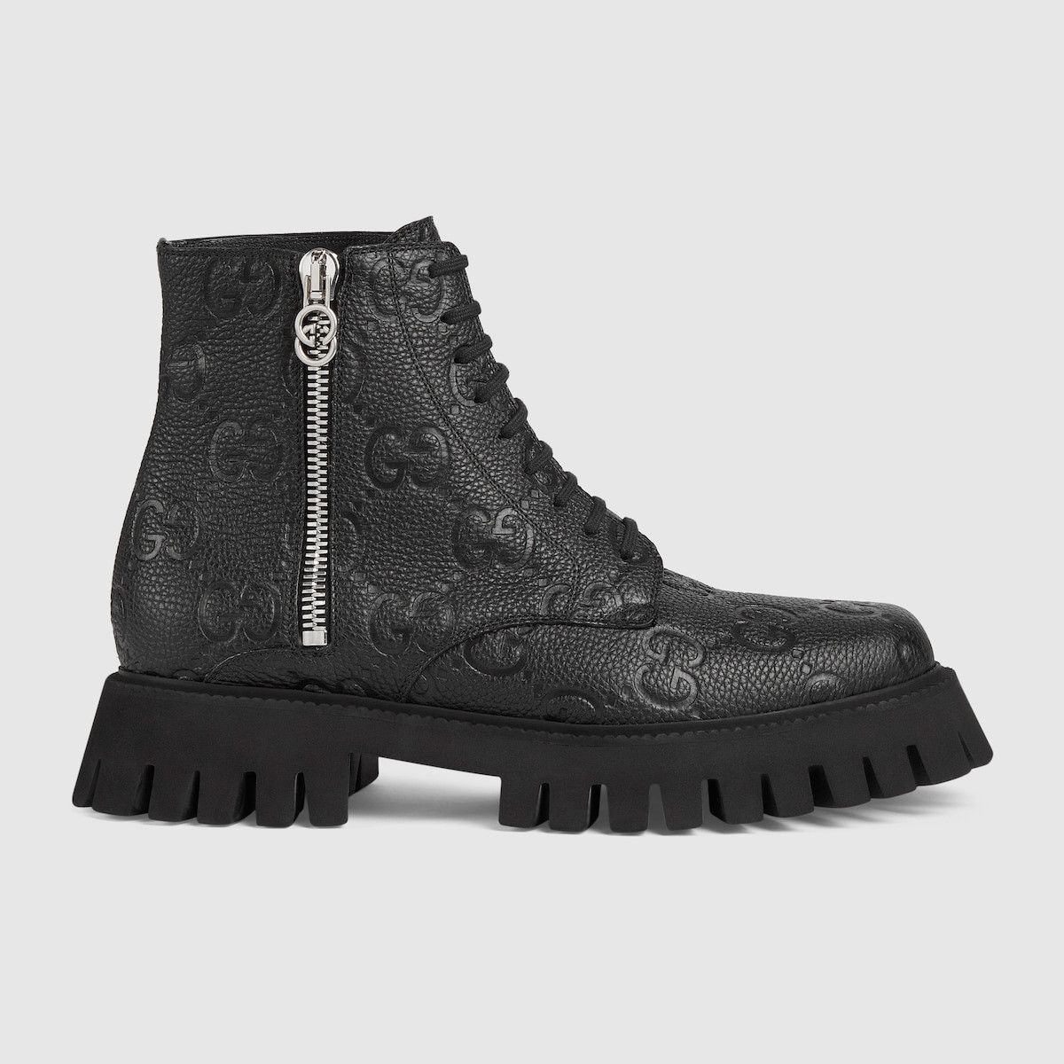 o1w1db11224 GG Leather Boots in Black