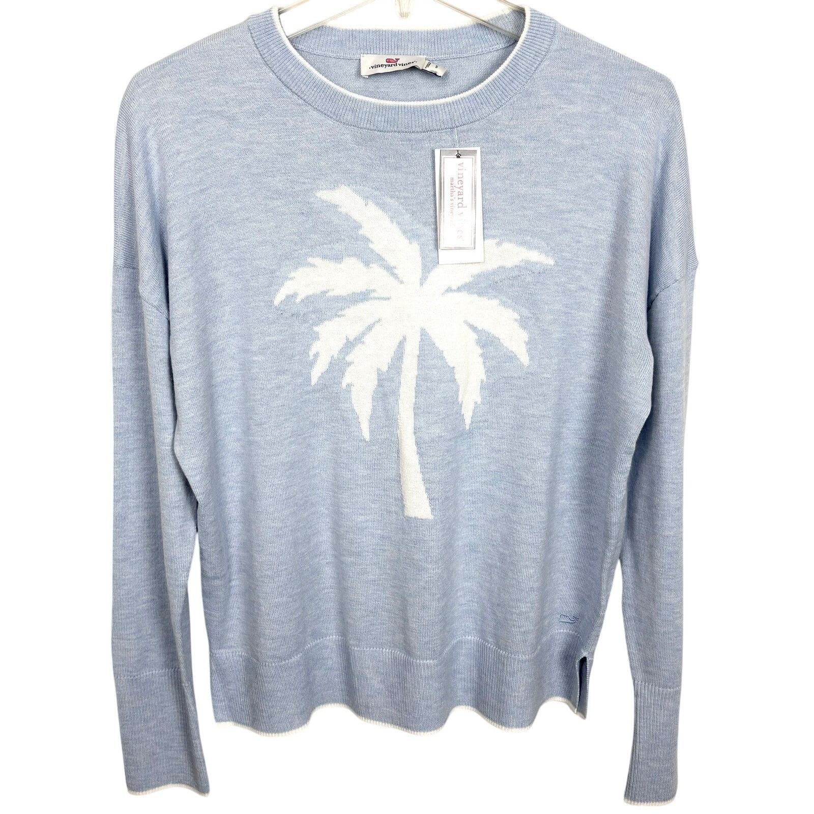 Vineyard Vines Vineyard Vines Palm Tree Intarsia Sweater Jake Blue Heather Size S / US 4 / IT 40 - 1 Thumbnail