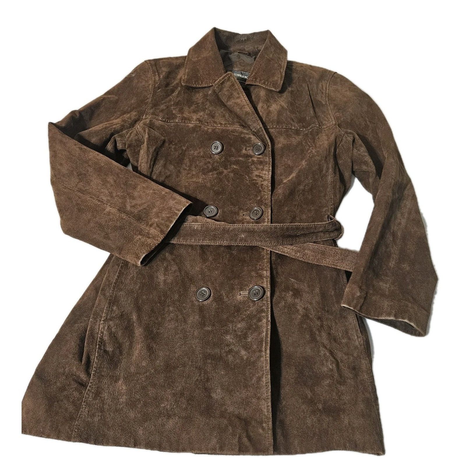 OUTBROOK Women's Suede Leather JACKET 8/10 Belt 6-Button