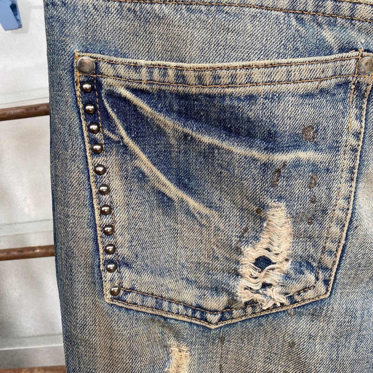 Japanese Brand ARCHIVE FLARE Midas Japan "Gimmick" Distressed Cyber Punk Size US 29 - 14 Thumbnail