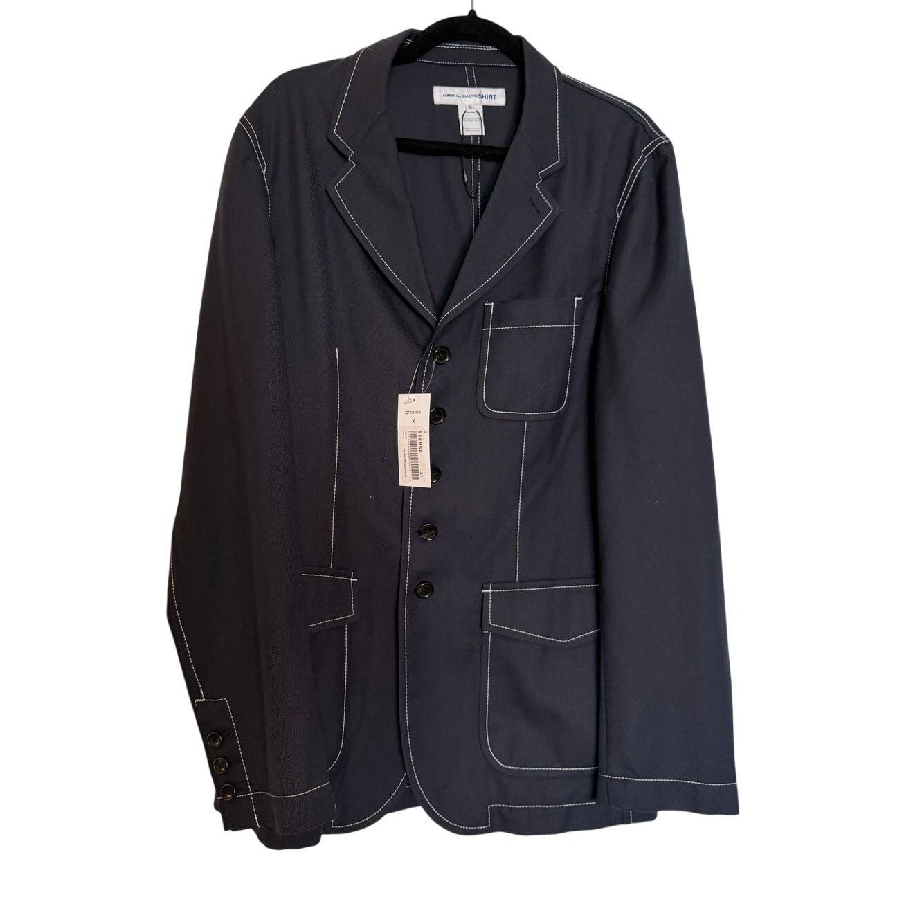 Comme des Garcons Comme des Garçons NWT Navy Blue Wool Gabardine Blazer Size US XS / EU 42 / 0 - 1 Thumbnail