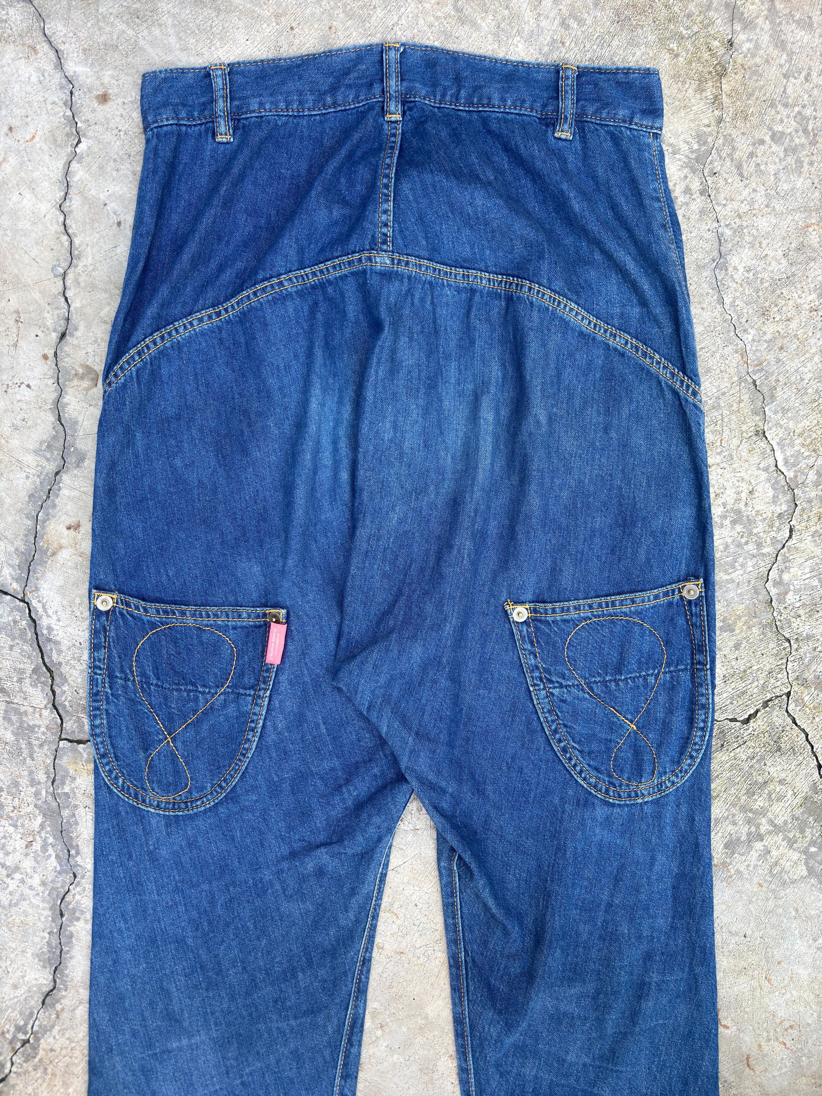 Issey Miyake × mercibeaucoup Mercibeaucoup By Issey Miyake Drop Crotch Blue Jeans Size 32" / US 10 / IT 46 - 7 Thumbnail
