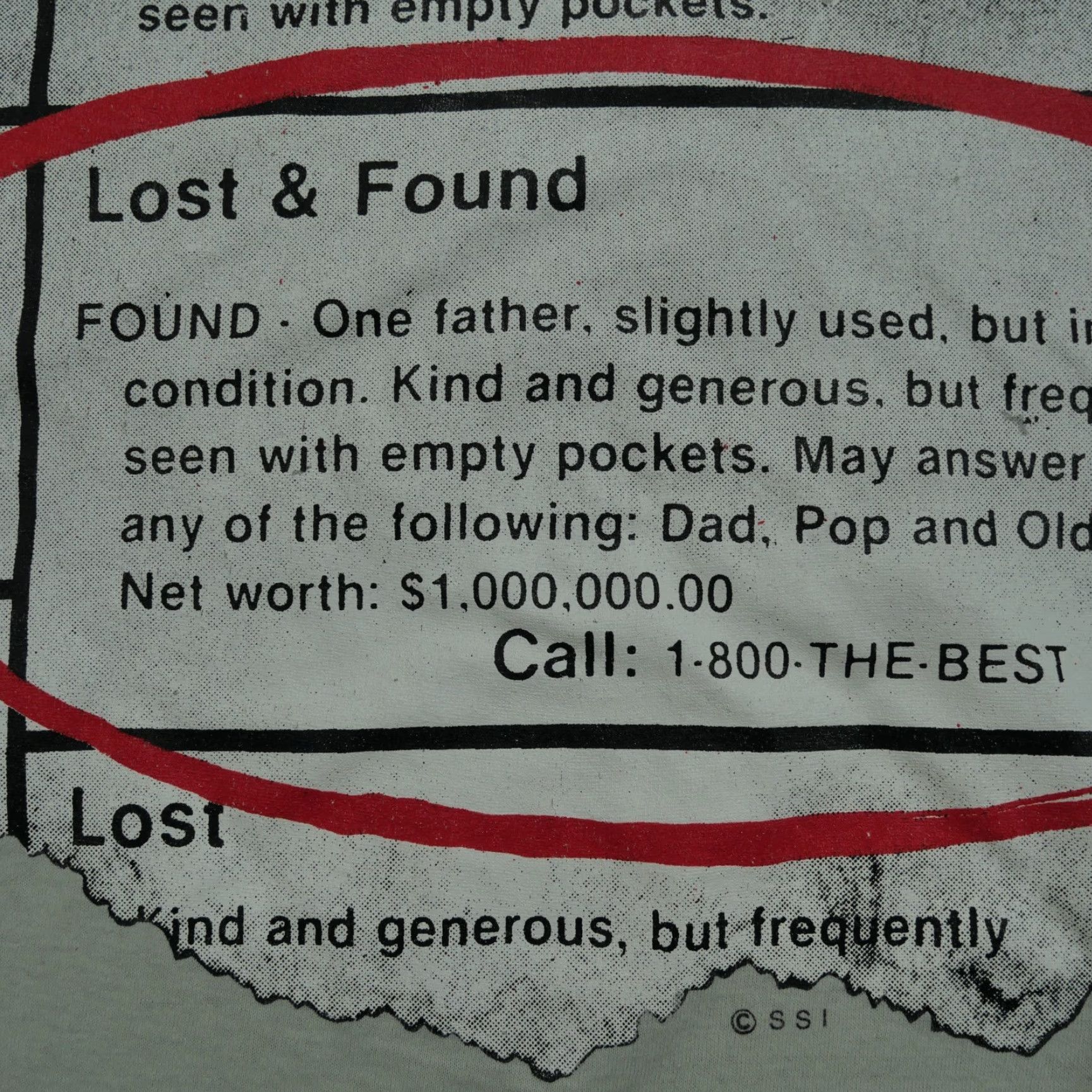 Vintage VINTAGE Dad T Shirt Adult Large Grey Newspaper Lost & Found Mens 90s Size US L / EU 52-54 / 3 - 3 Thumbnail
