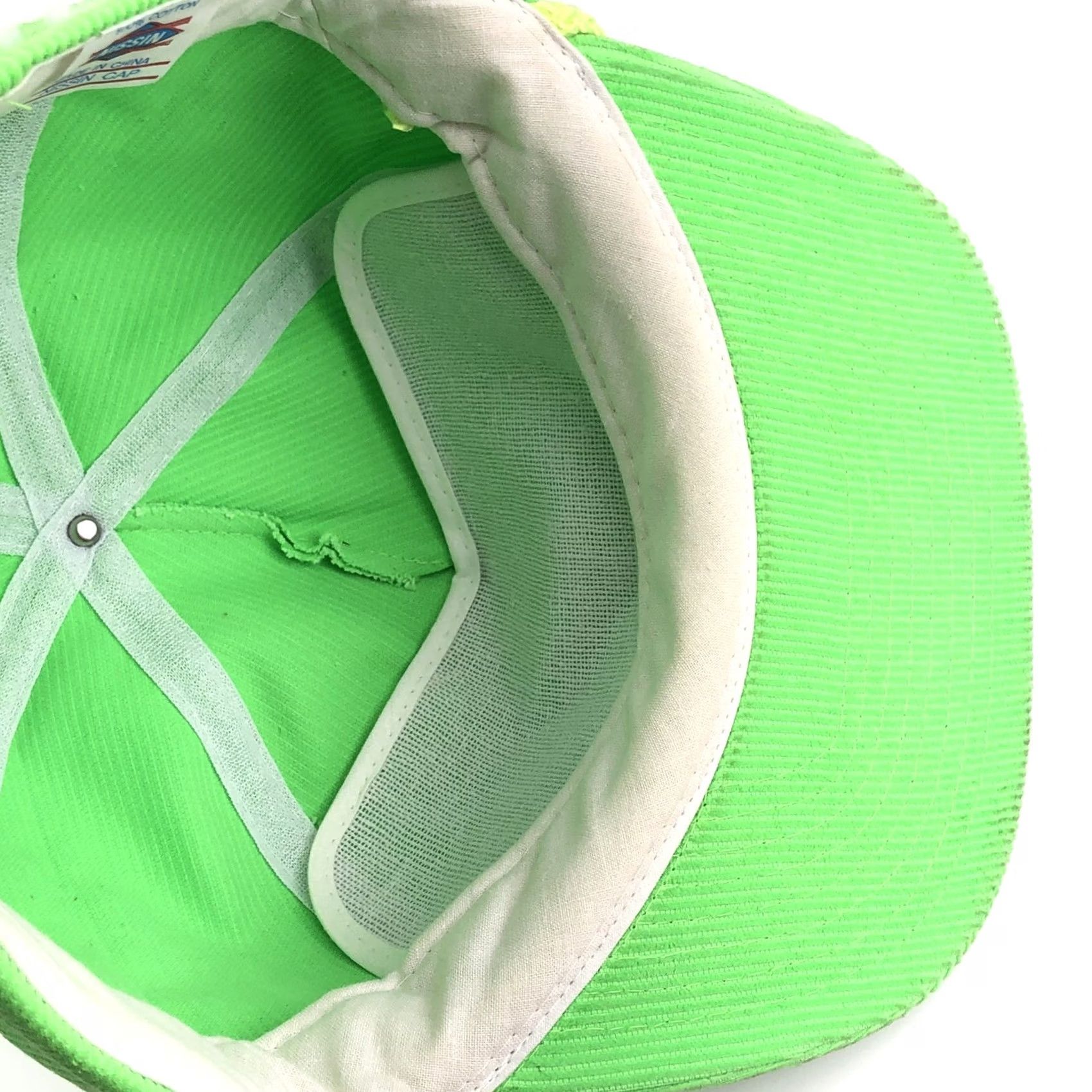 Roper VINTAGE Corduroy Trucker Hat Cap Green Strap Back Rope American US Flag Cord 90s Hat Mens Adjustable Cotton Size ONE SIZE - 6 Thumbnail