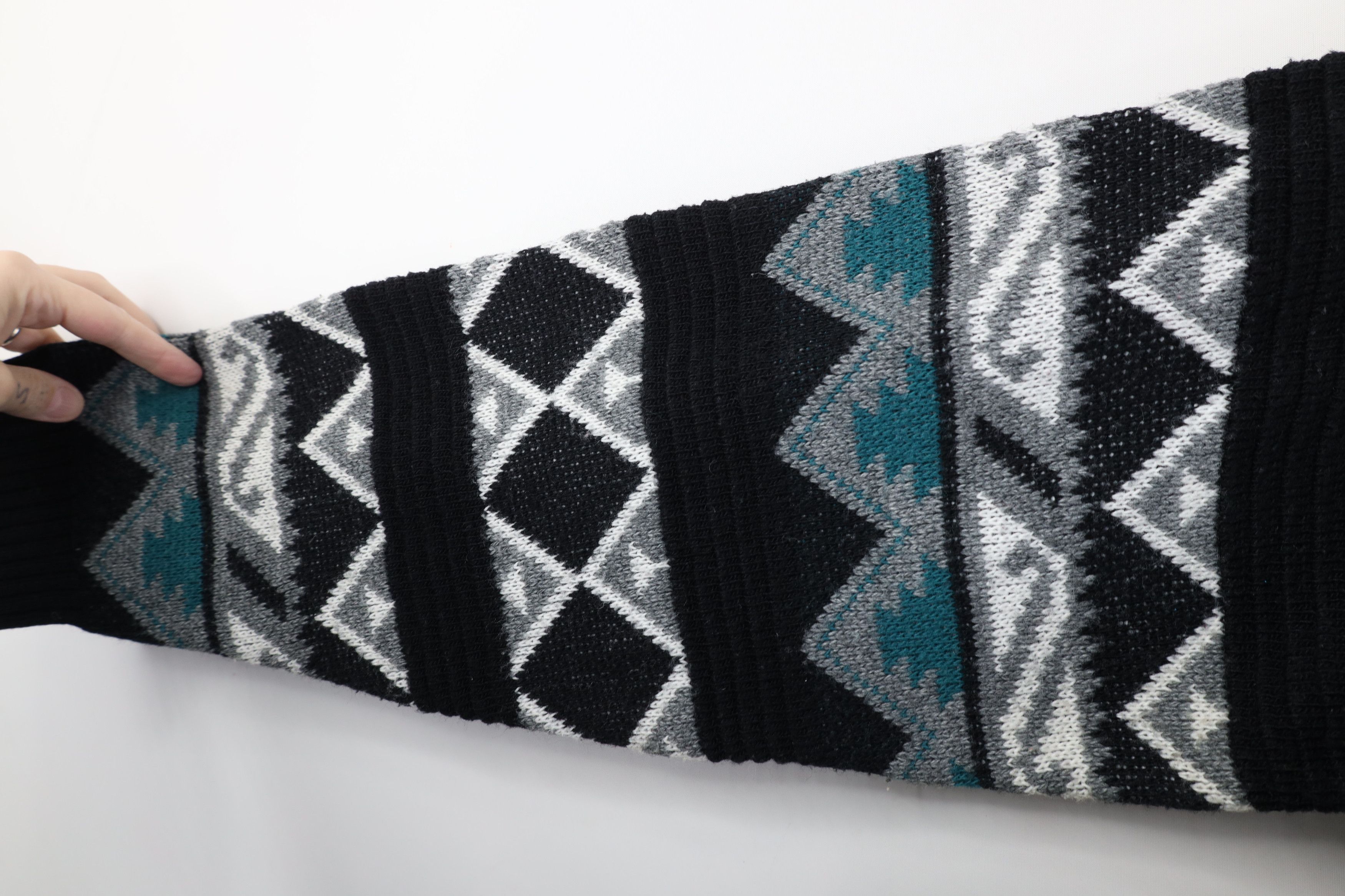 Vintage 90s Coogi Style Geometric Knit Sweater USA