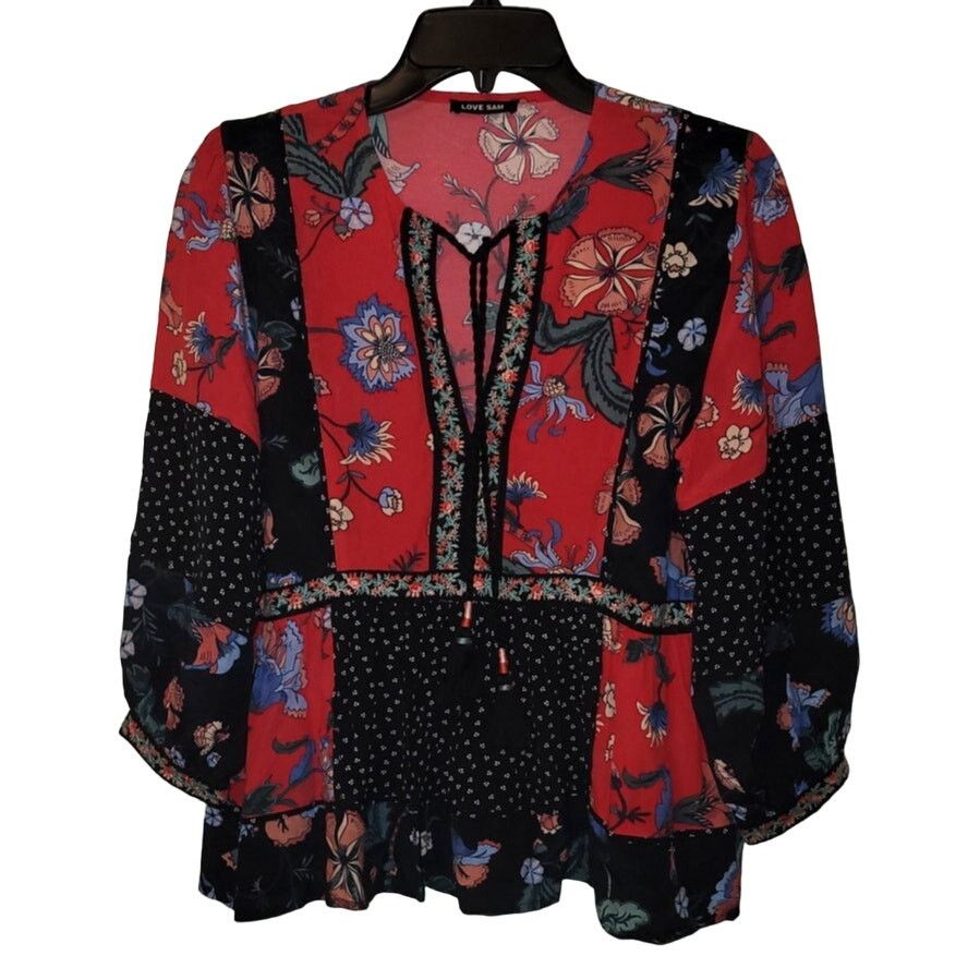 Anthropologie New Anthropologie Naomi Patchwork Peasant Top by Love Sam Size S / US 4 / IT 40 - 4 Thumbnail