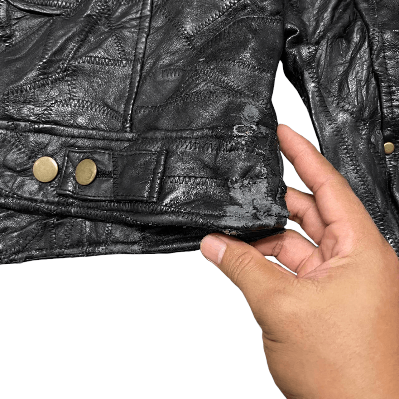 Issey Miyake Vintage Patch Work Sheepskin Leather Jacket Issey Style Size US M / EU 48-50 / 2 - 14 Thumbnail
